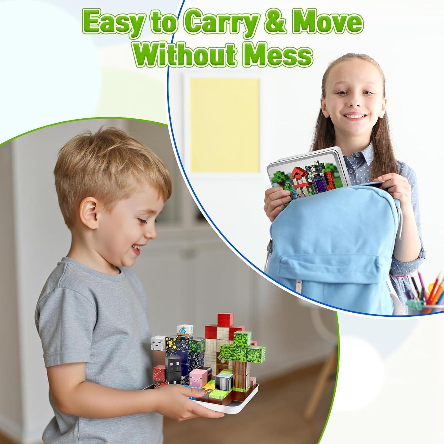 70 Piezas Bloques Magnéticos Portátiles Resflycheng STEM