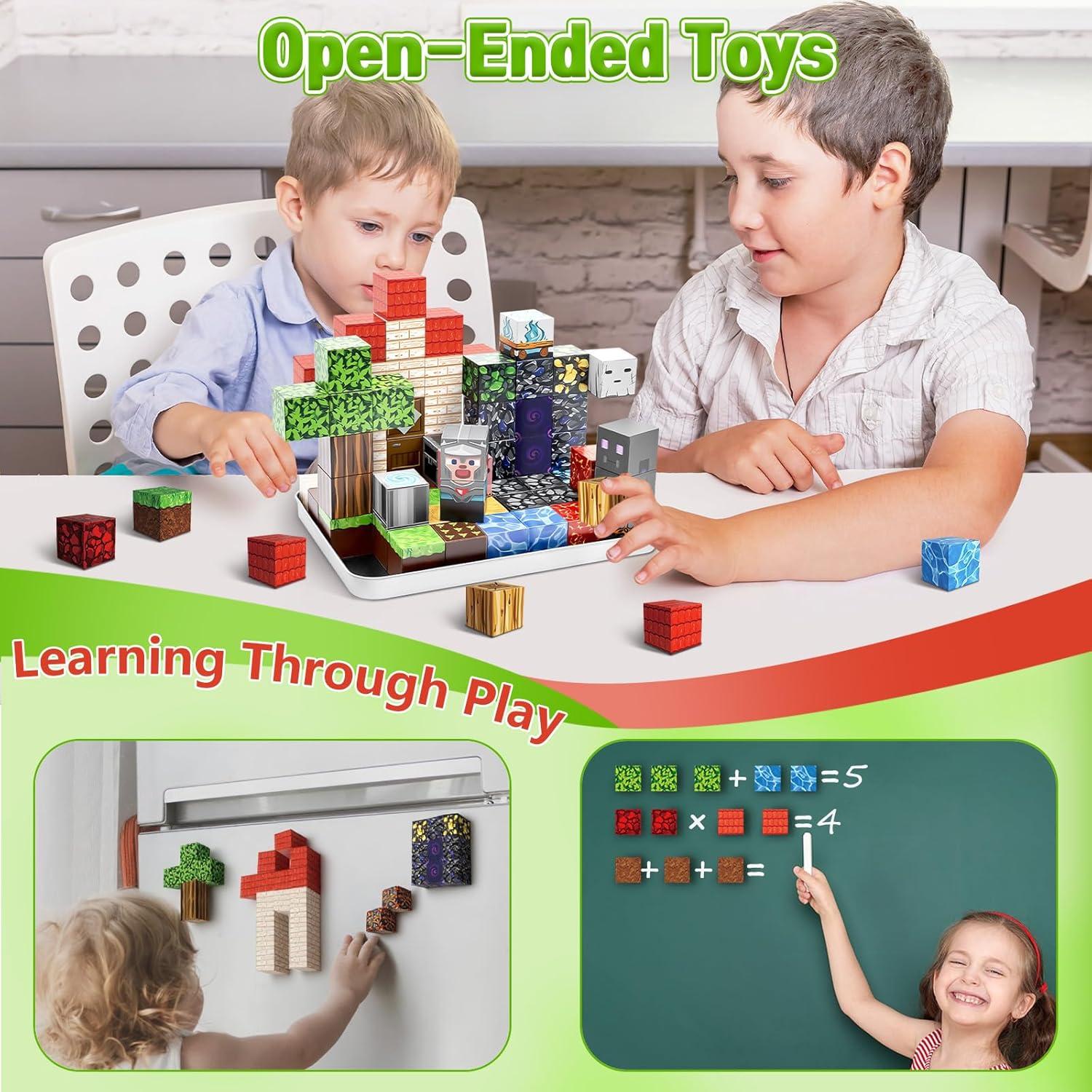 70 Piezas Bloques Magnéticos Portátiles Resflycheng STEM