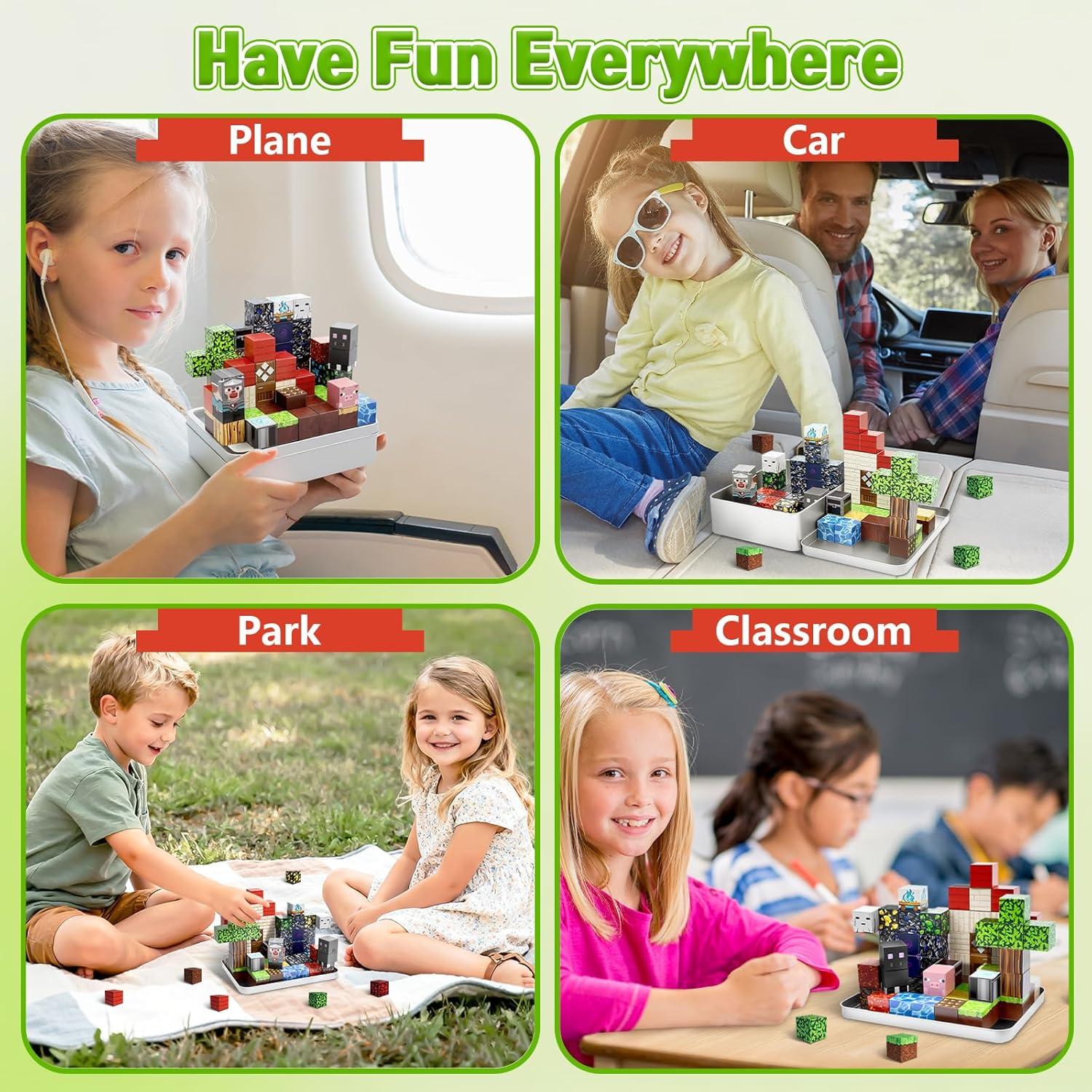 70 Piezas Bloques Magnéticos Portátiles Resflycheng STEM