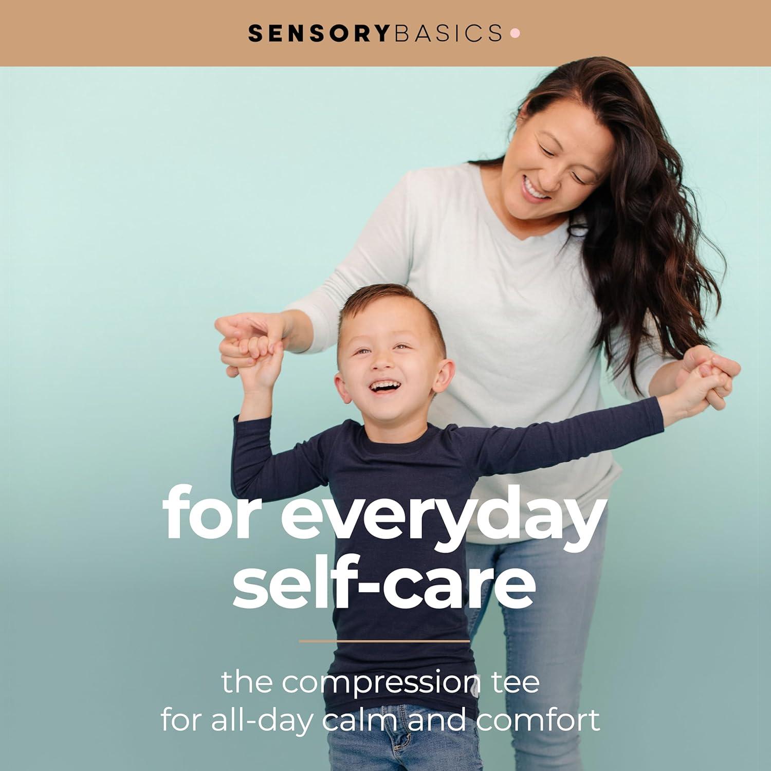 Long Sleeve Compression Tee - Gentle & Calming Compression Shirt for Kids & Adults - Stretchy Sensory Shirt