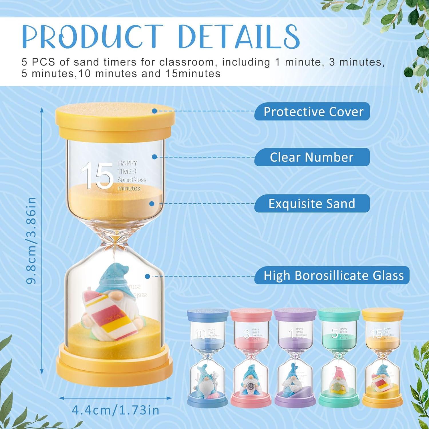 Paquete de 5 Relojes de Arena Gnomo Tellegloww 10-15 Minutos