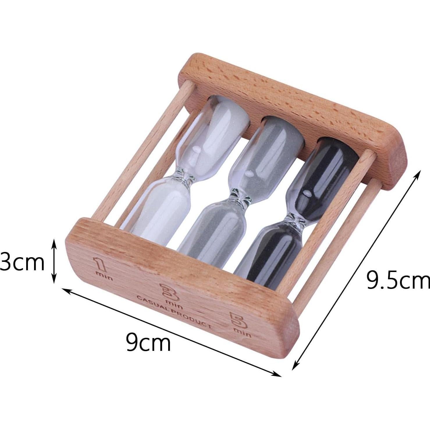 Reloj de Arena de Vidrio y Madera Galepromot 1-3-5 Minutos