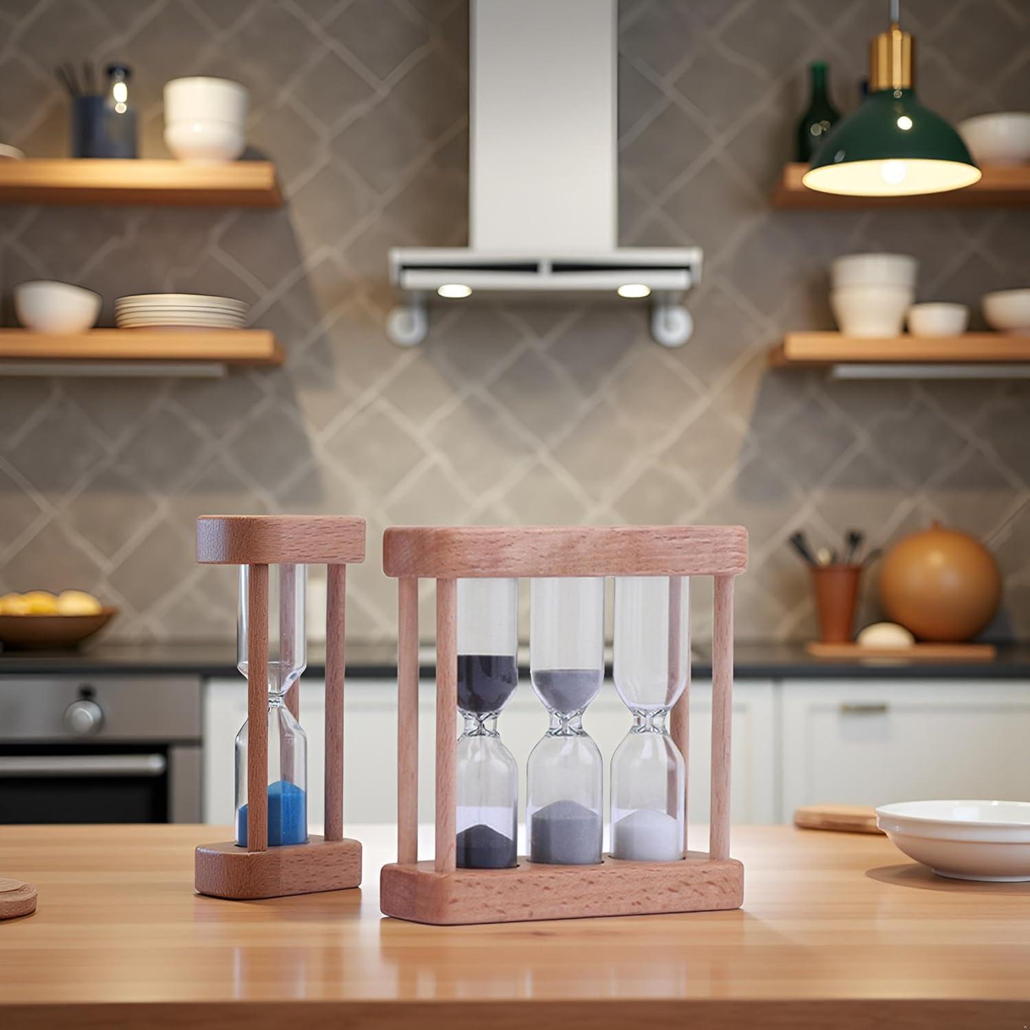 Reloj de Arena de Vidrio y Madera Galepromot 1-3-5 Minutos