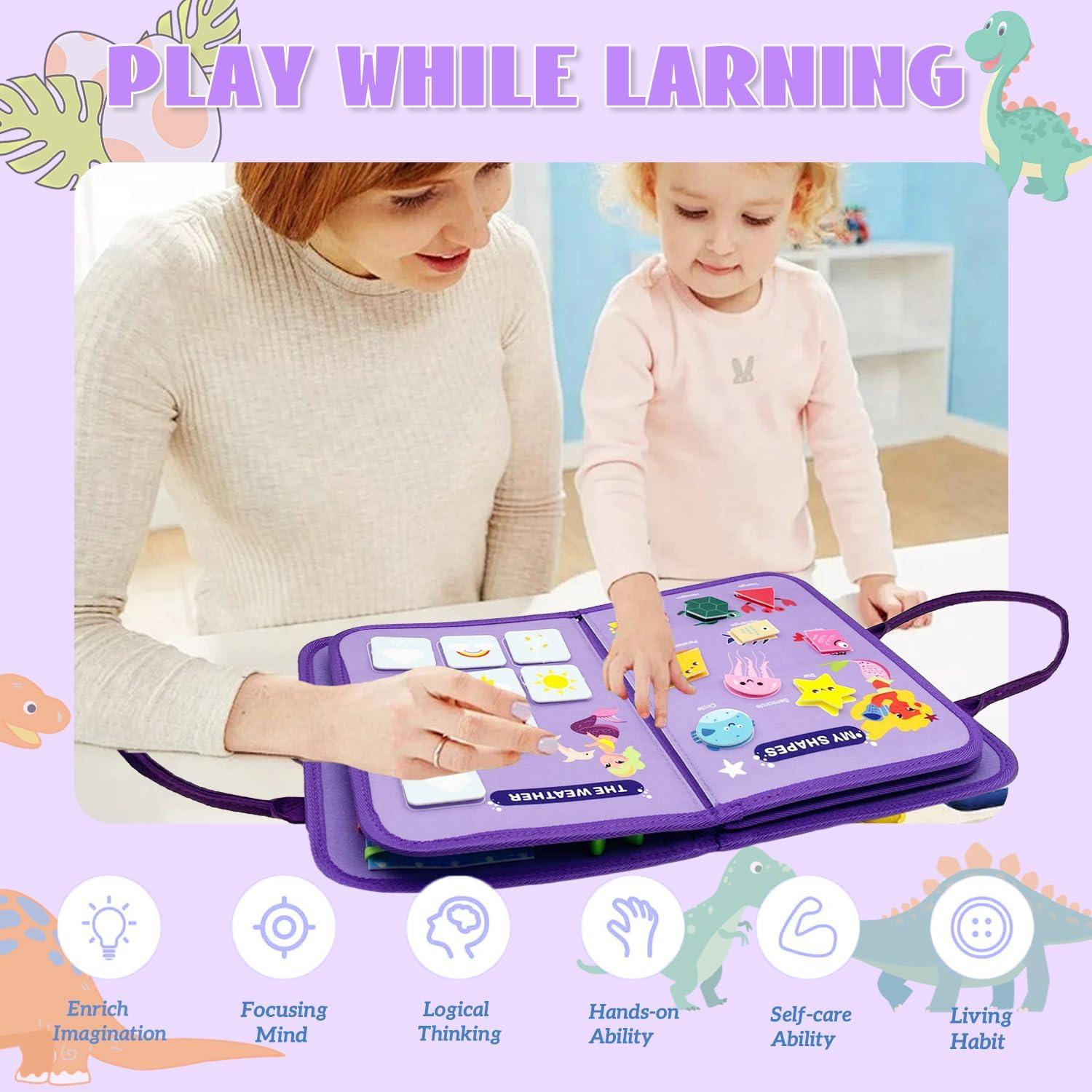 Tablero Ocupado Montessori Qurylio - Juguete Educativo 21 Actividades