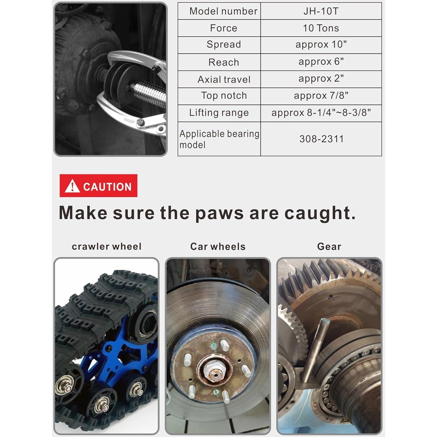 Juego de Extractores Hidráulicos UTZIKO 10T 2/3 Mandíbulas