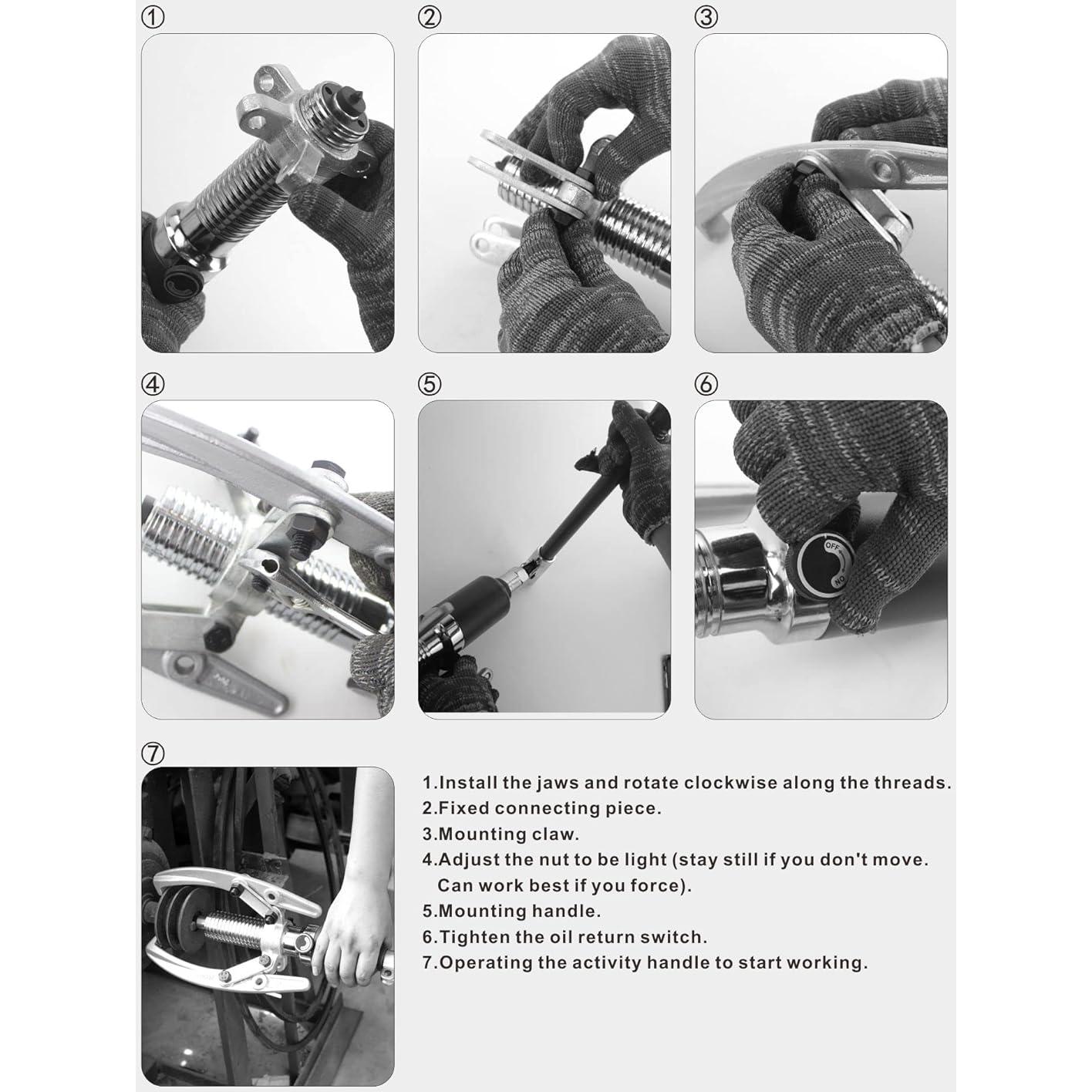 Juego de Extractores Hidráulicos UTZIKO 10T 2/3 Mandíbulas