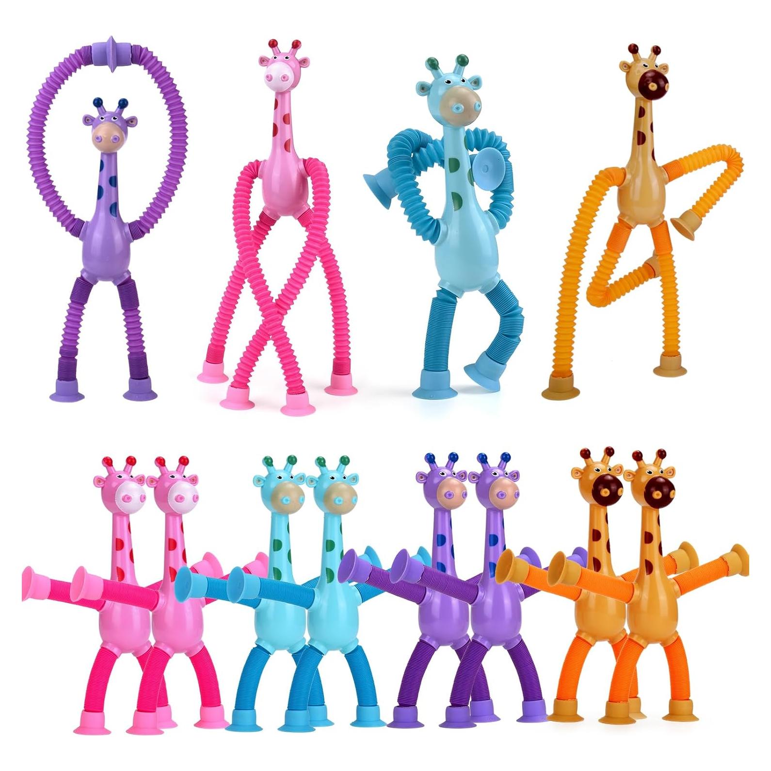12 Juguetes Antiestrés Jirafa con Ventosa Telescópica - Soul Life