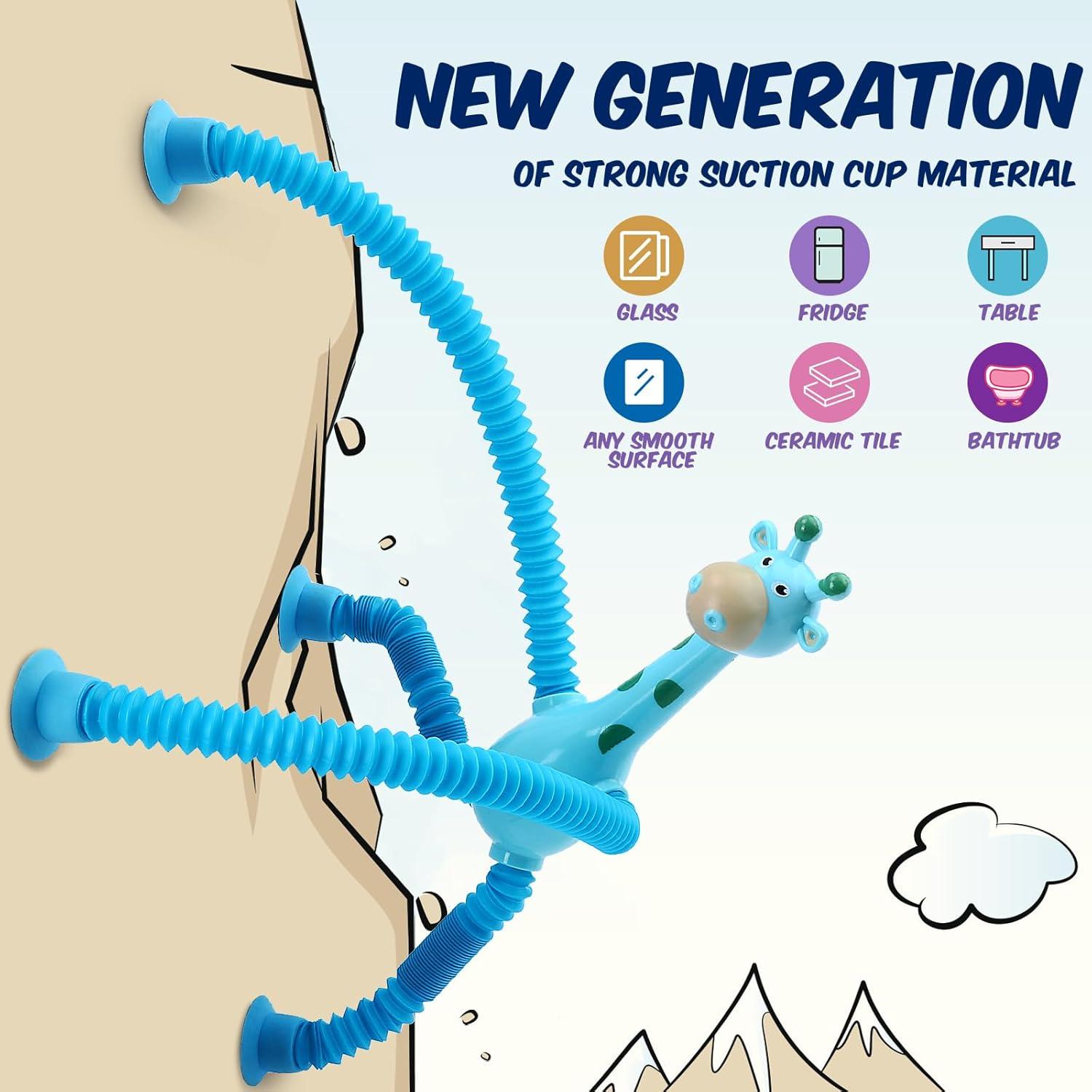 12 Juguetes Antiestrés Jirafa con Ventosa Telescópica - Soul Life