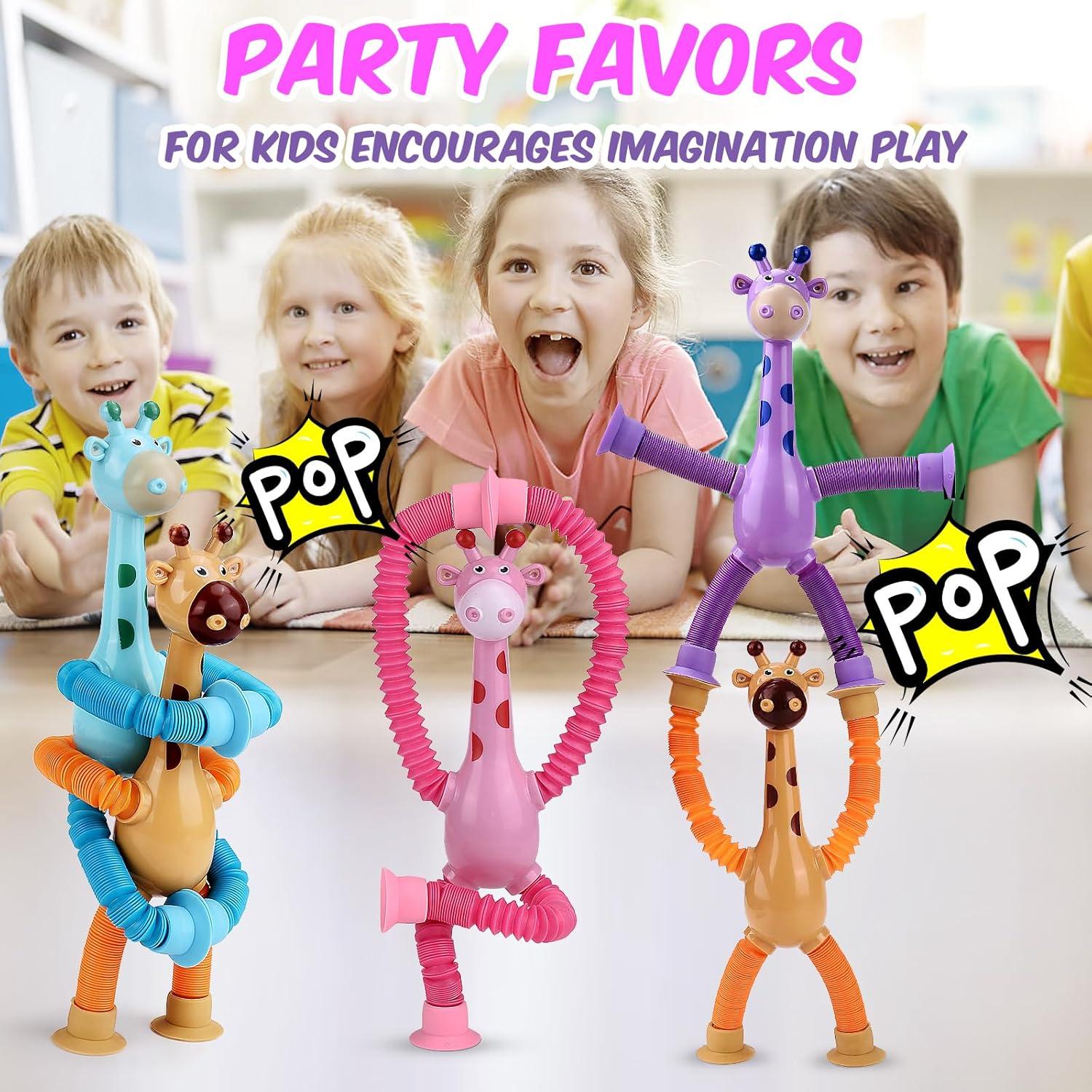 12 Juguetes Antiestrés Jirafa con Ventosa Telescópica - Soul Life