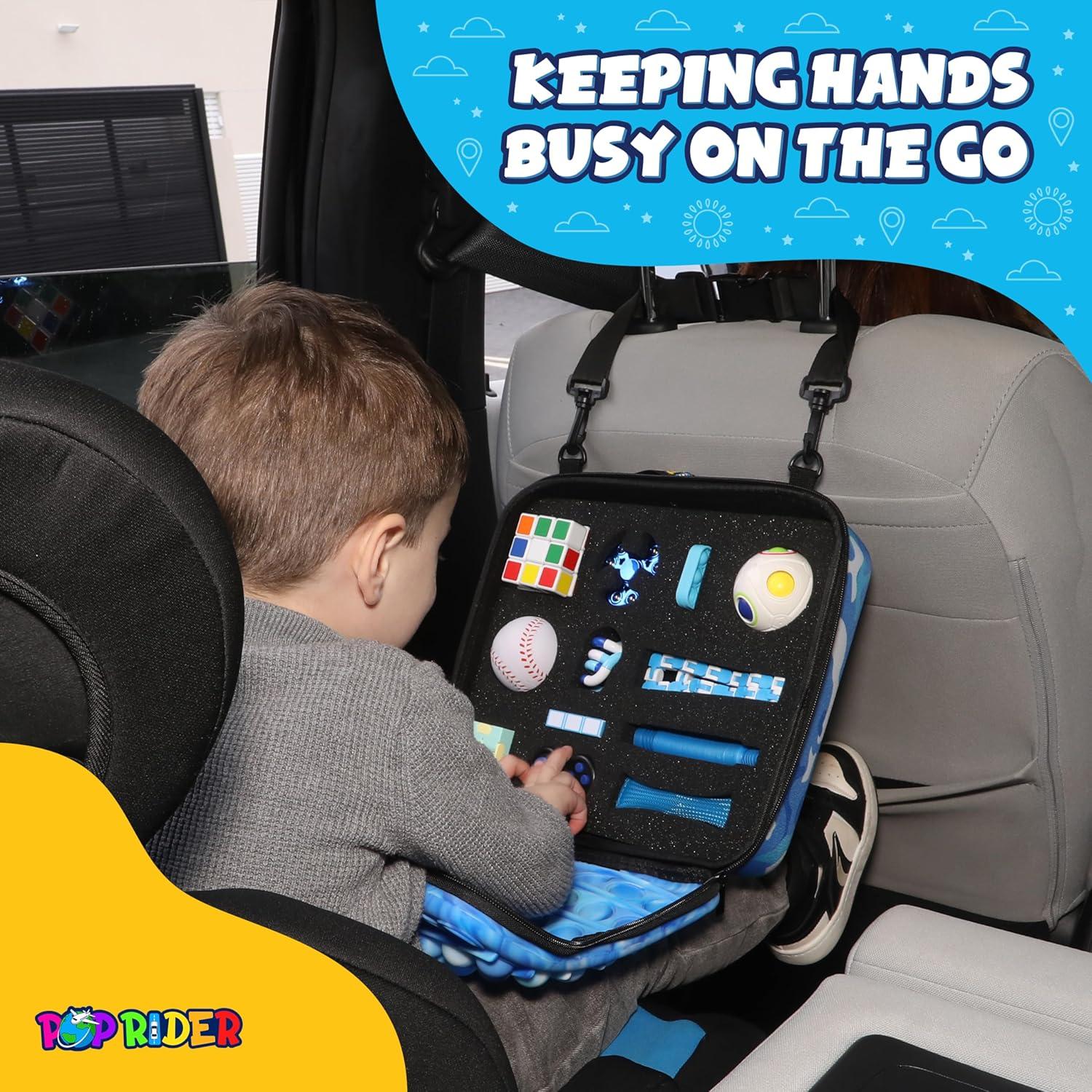 Estuche de Viaje Antiestrés Poprider Azul con 12 Juguetes