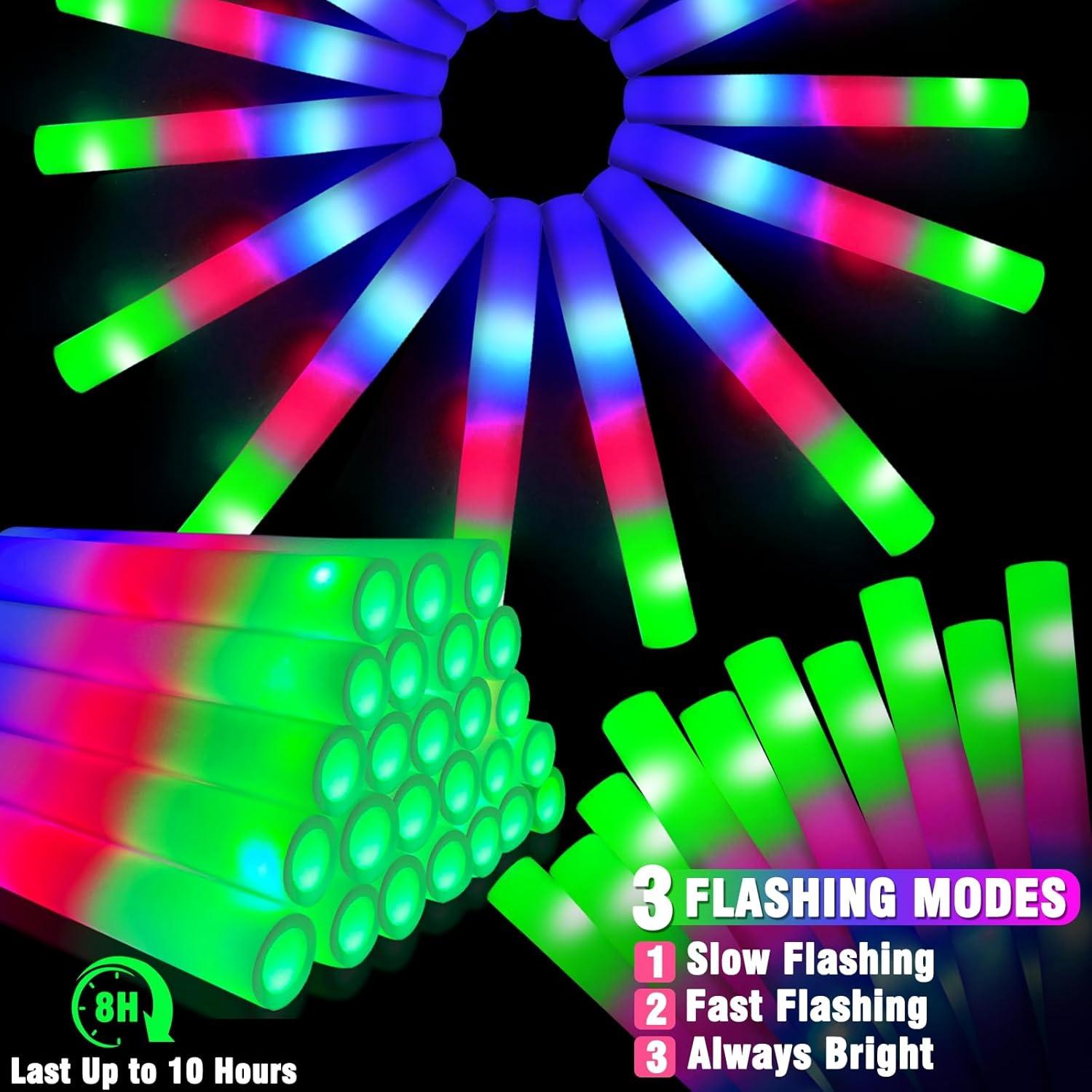 Palos de Luz LED TURNMEON 16" (40.64 cm) Brillantes para Fiesta