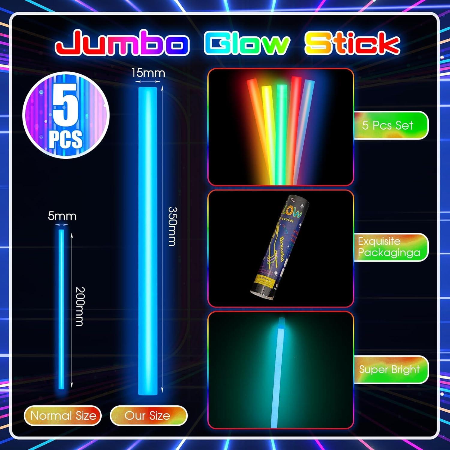 Palos Brillantes Jumbo Lewtemi 5 Pcs 35 cm para Fiestas