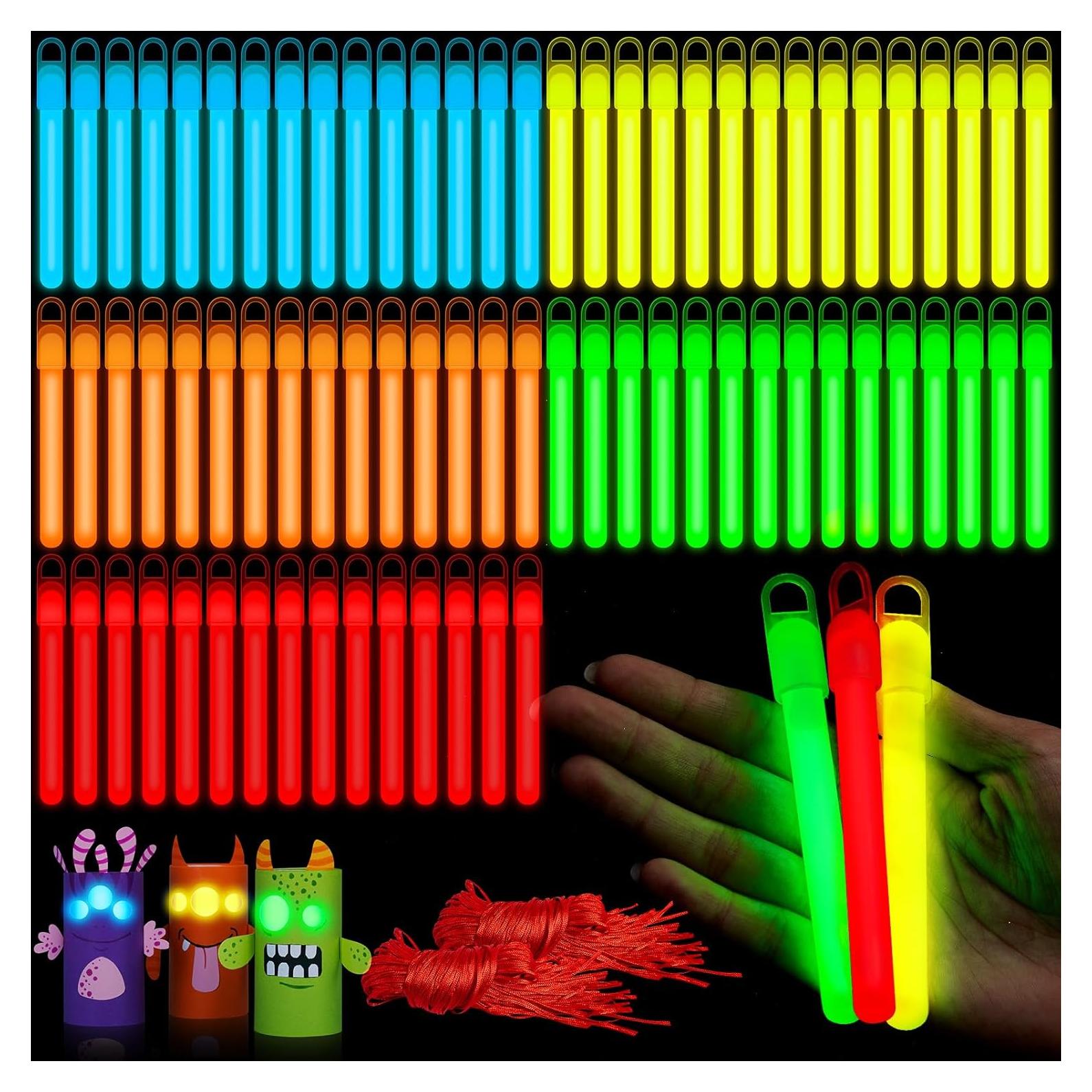 Paquete de 50 Palos de Luz Brillantes Lewtemi 10 cm Coloridos