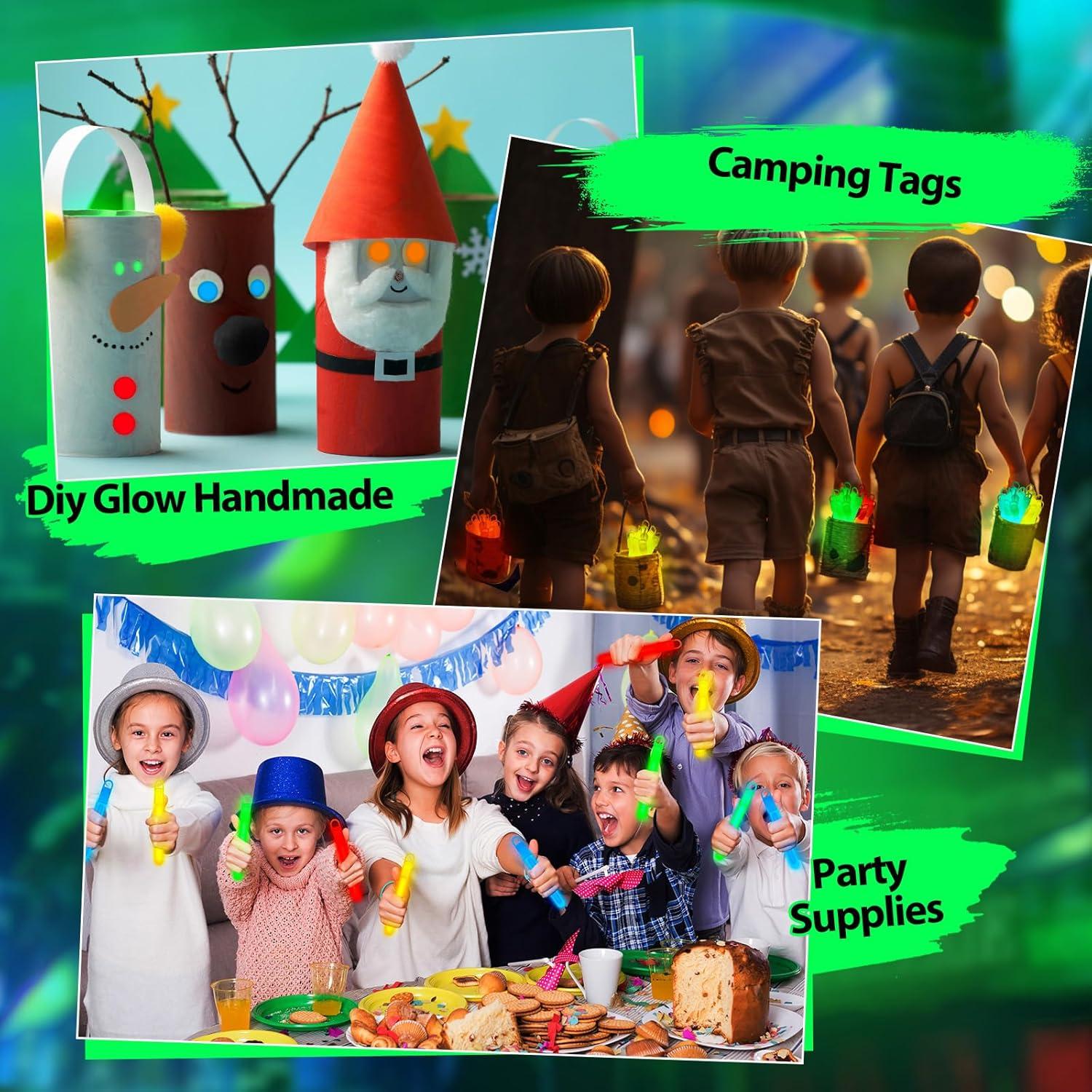 Paquete de 50 Palos de Luz Brillantes Lewtemi 10 cm Coloridos