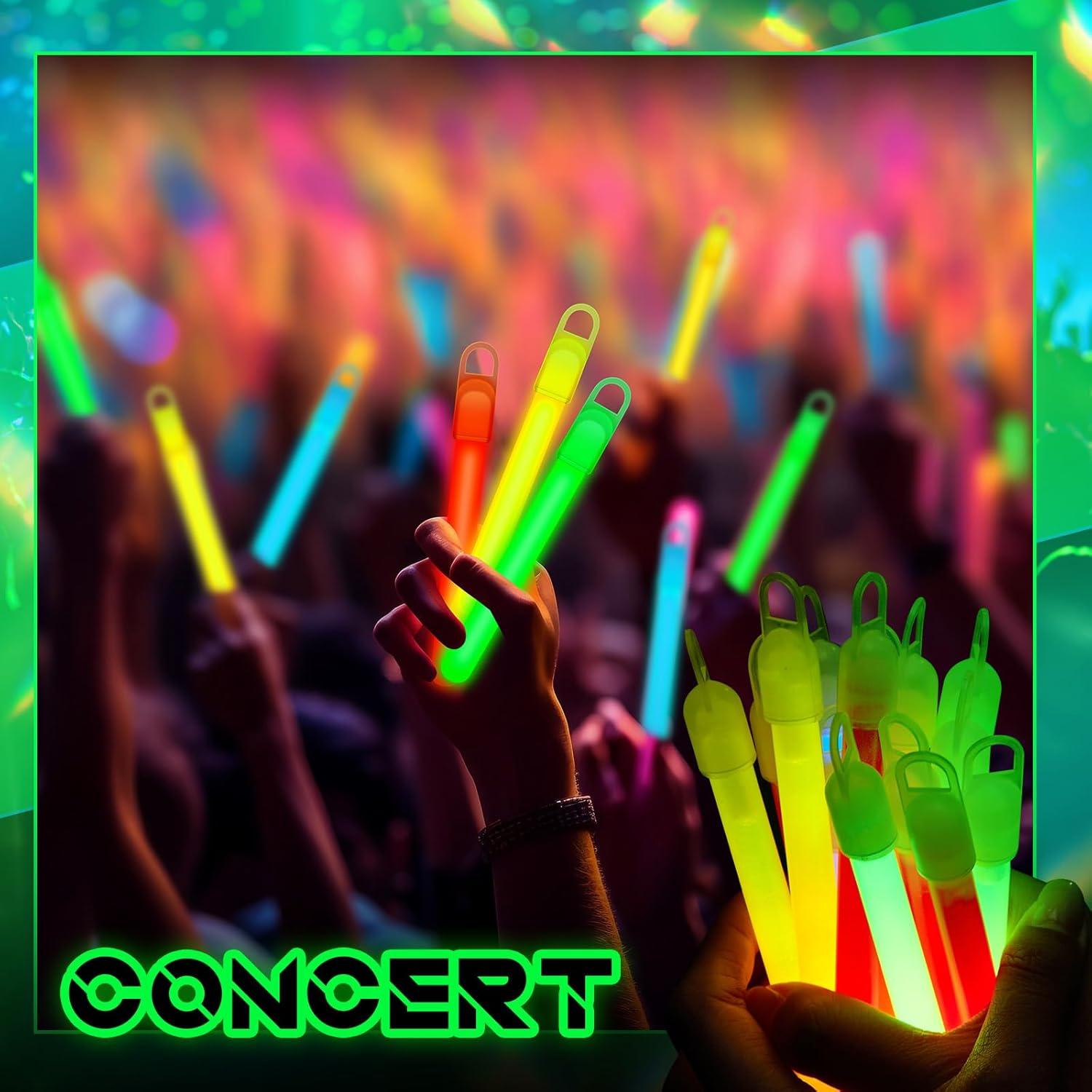 Paquete de 50 Palos de Luz Brillantes Lewtemi 10 cm Coloridos