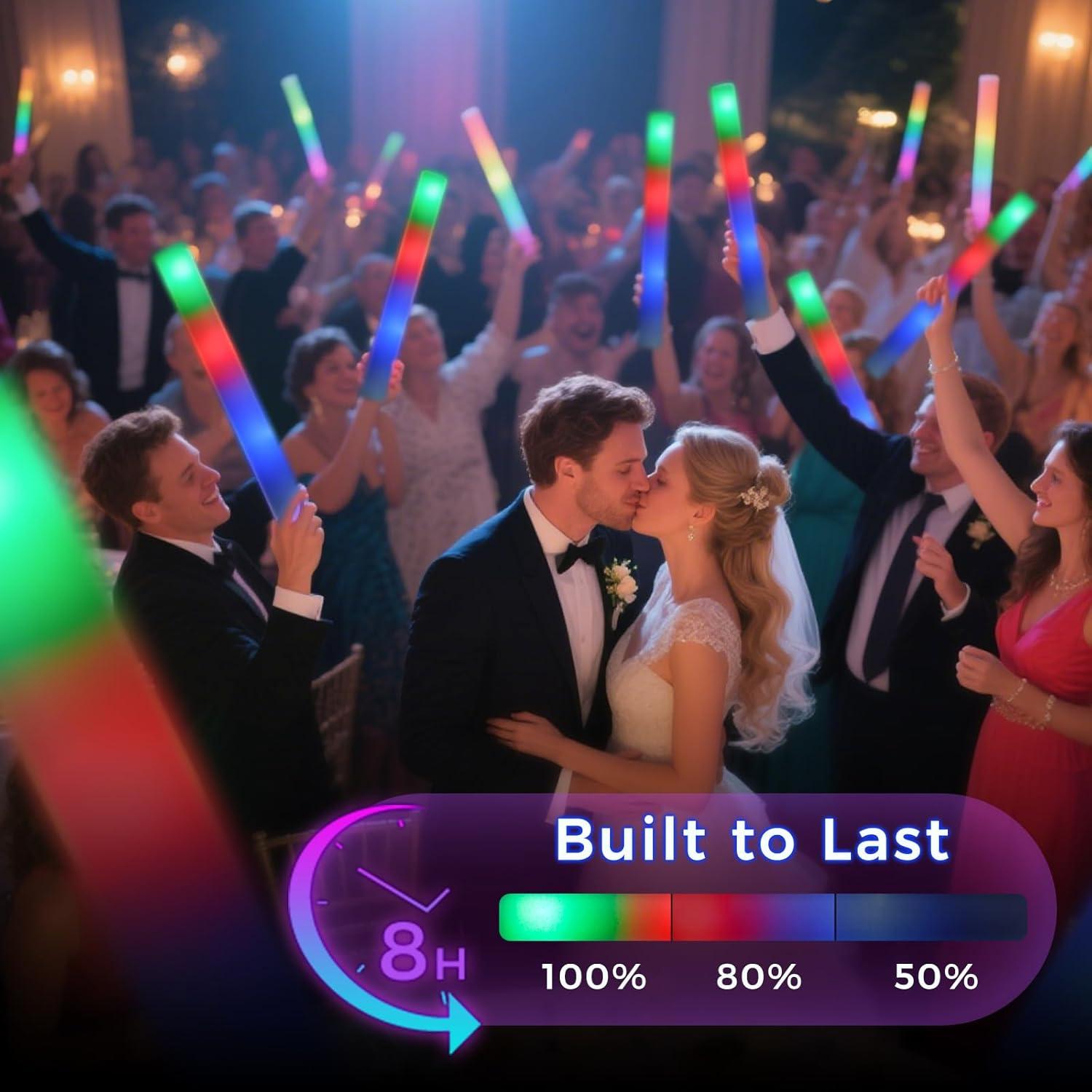 Palos de Espuma LED Brillantes LOVESTOWN 20PCS con 3 Modos