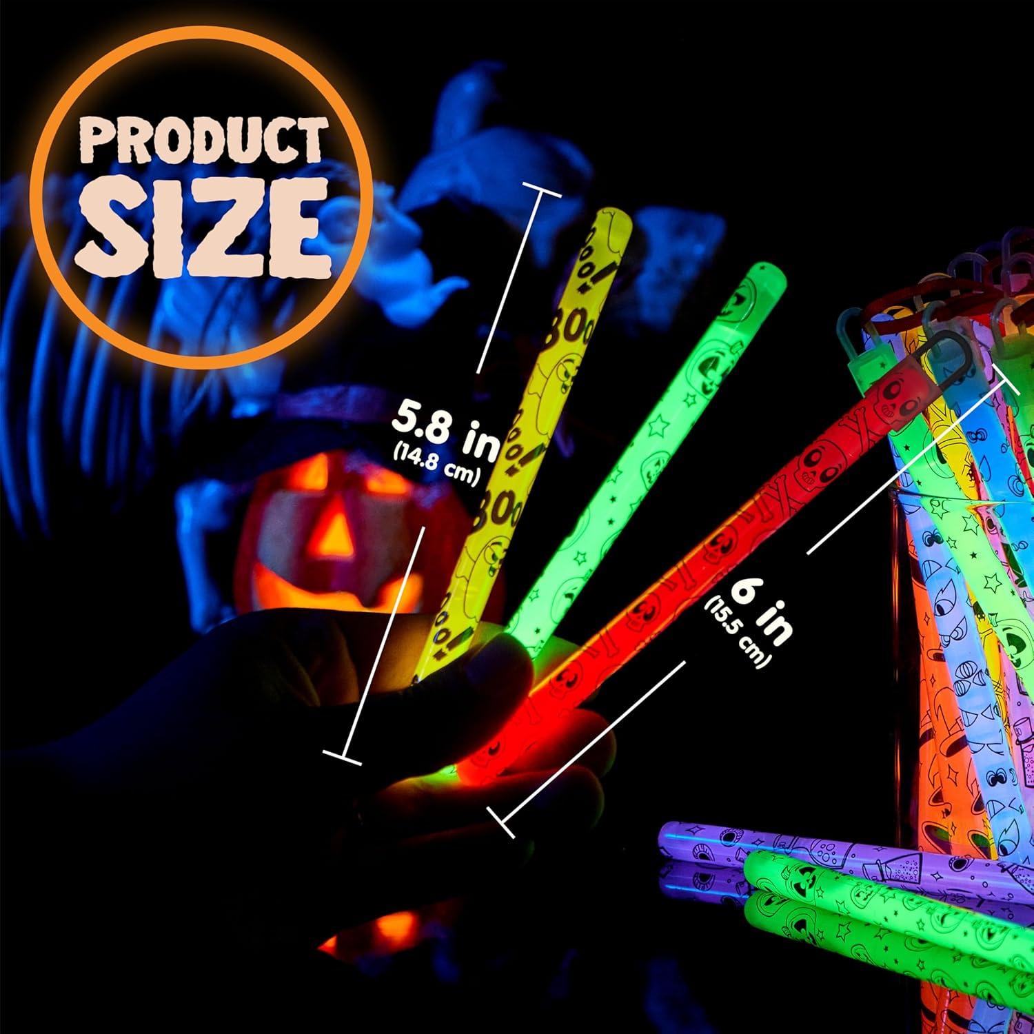 Palos Brillantes de Halloween JOYIN 30 Pcs 6 Colores 8 Diseños
