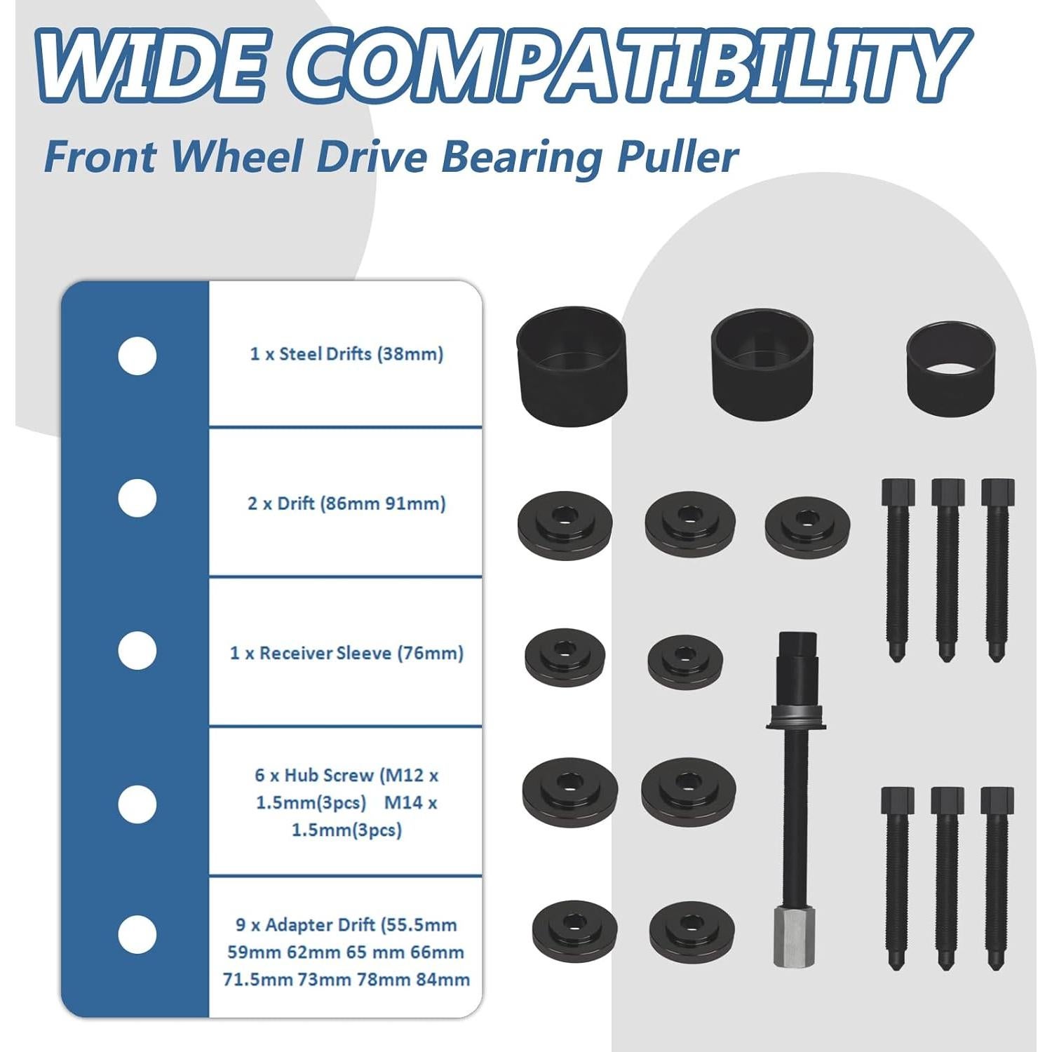 Juego de extracción de rodamientos Bicos 19 piezas