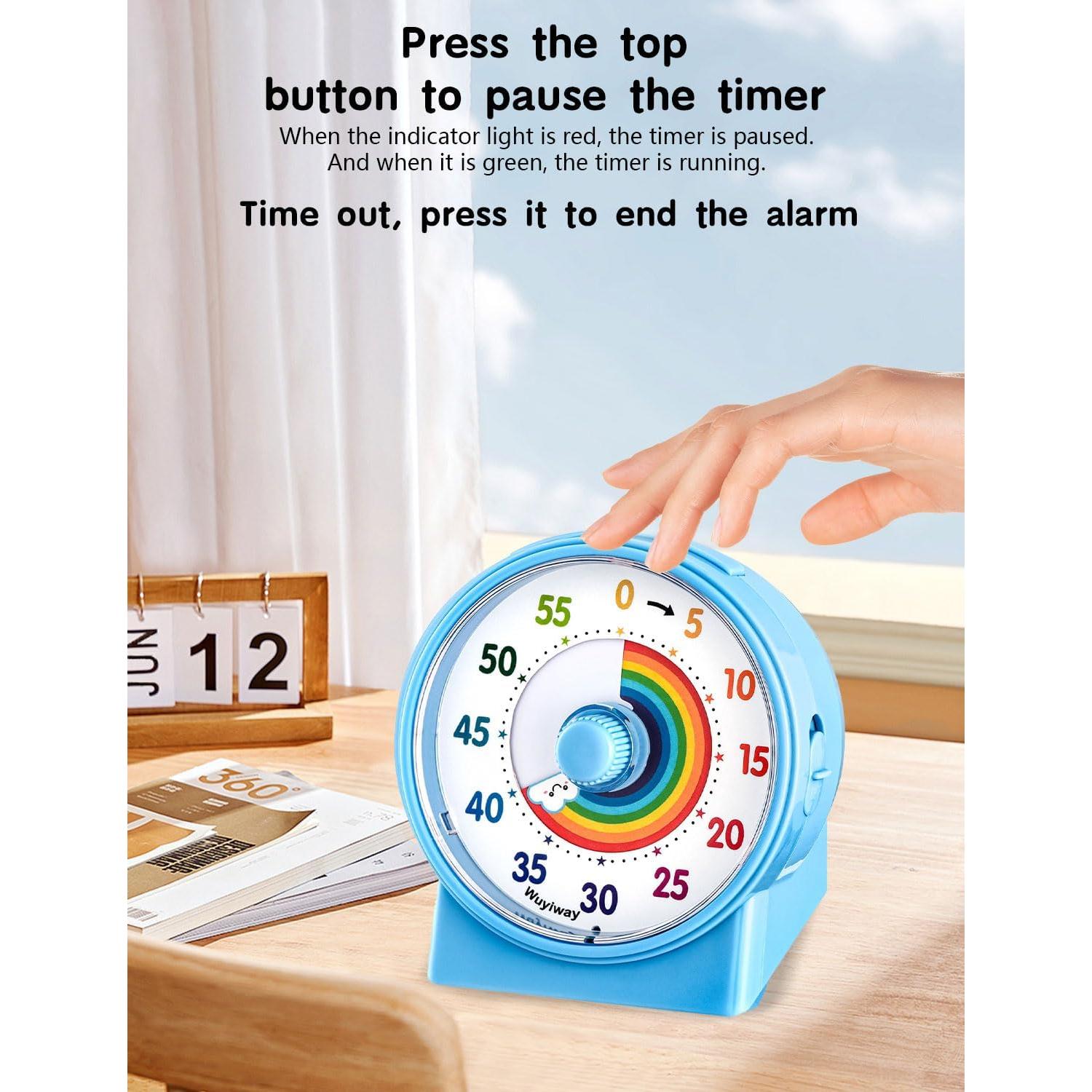 Temporizador Visual Wuyiway Azul 60 Minutos Silencioso