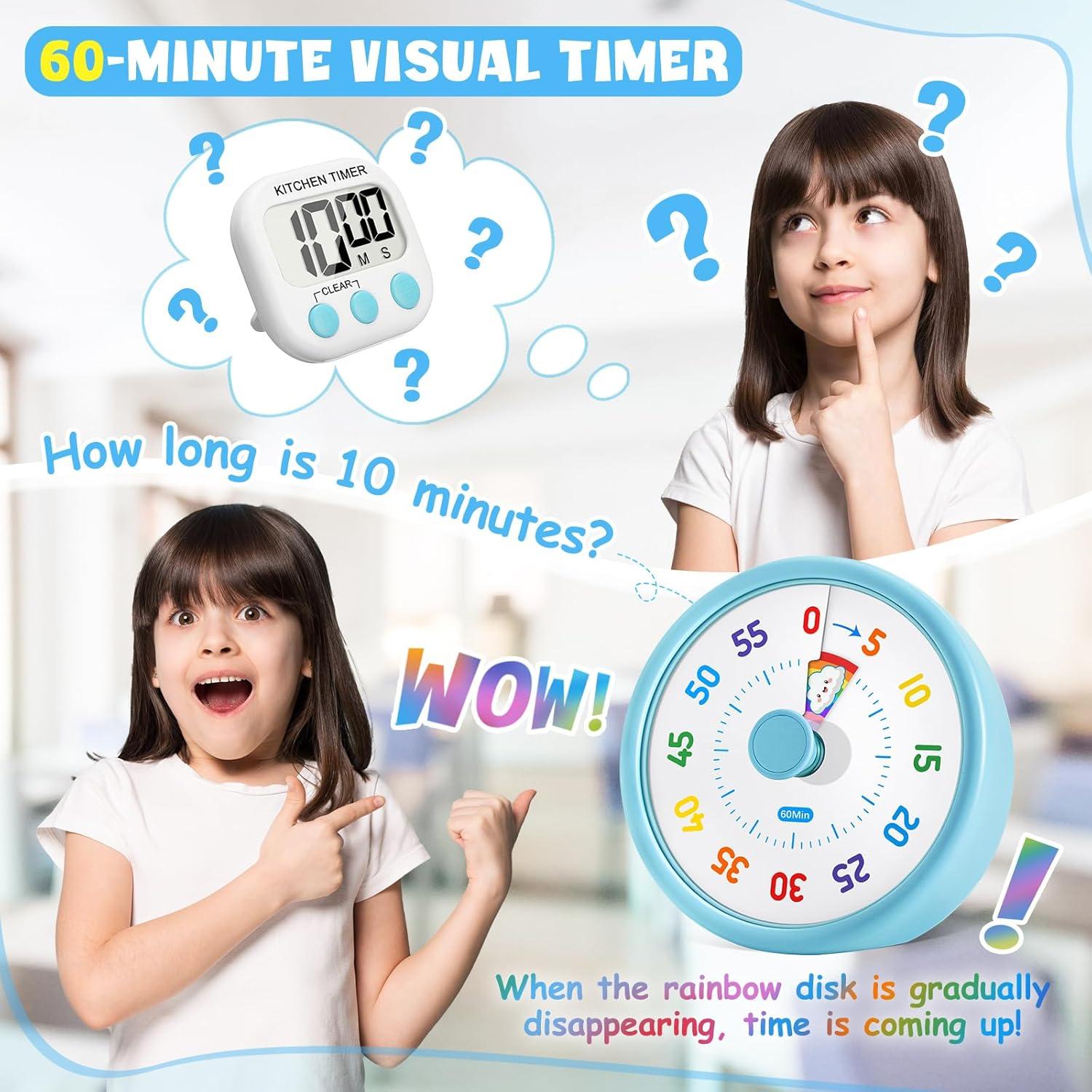 Temporizador Visual HIPPIH Azul 60 Minutos Silencioso para Niños