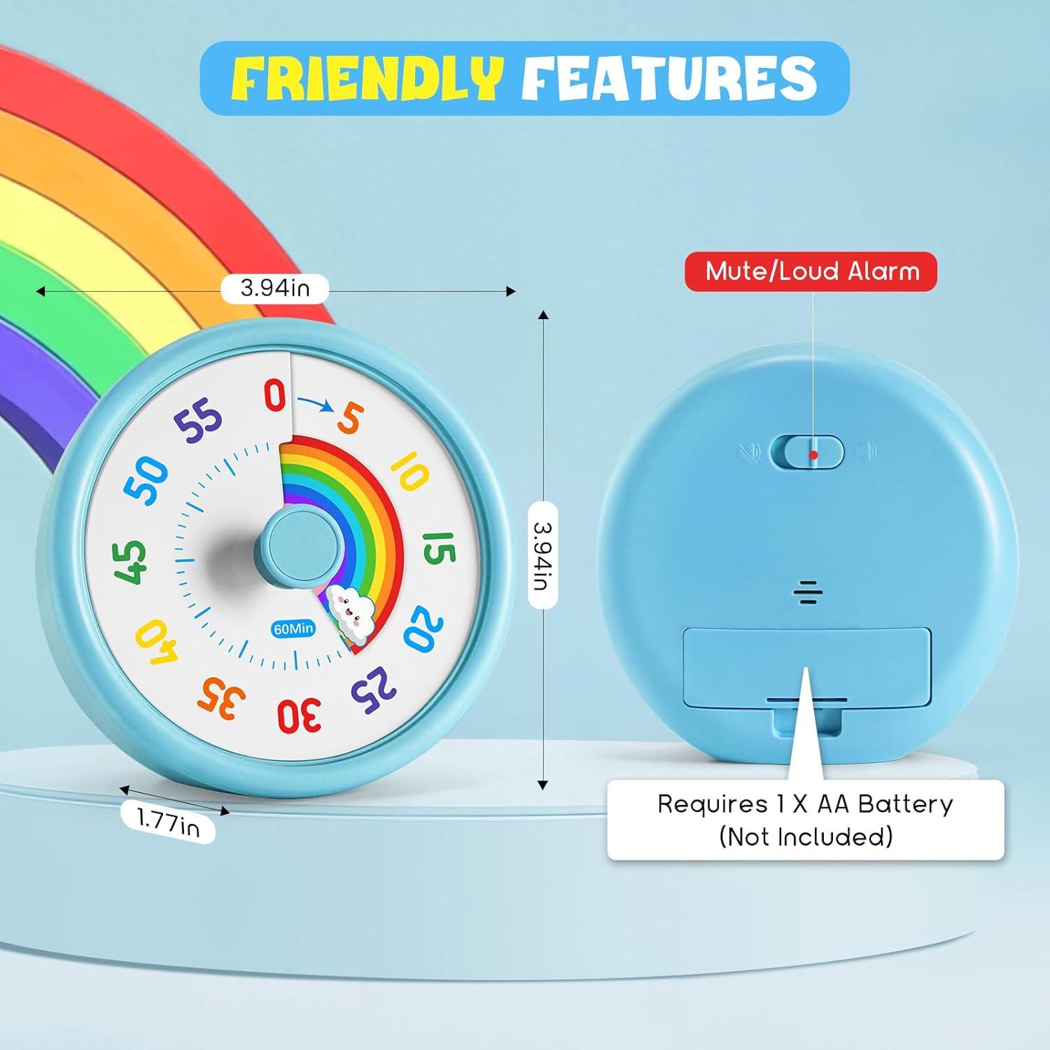 Temporizador Visual HIPPIH Azul 60 Minutos Silencioso para Niños