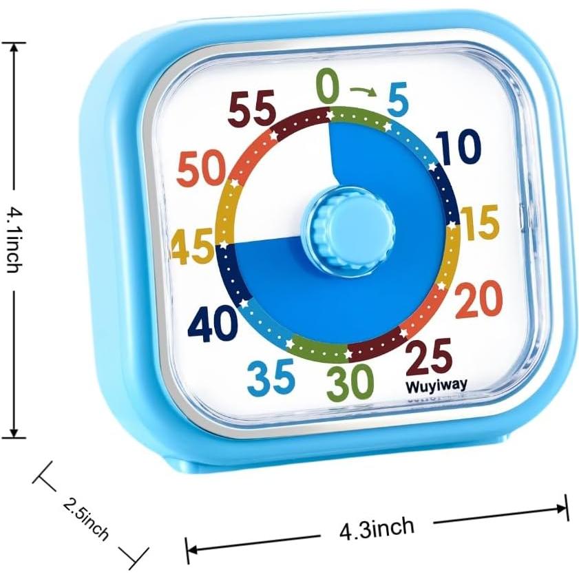 Temporizador Visual Wuyiway 4.2" Azul para Niños - Cuenta Regresiva 60 Min