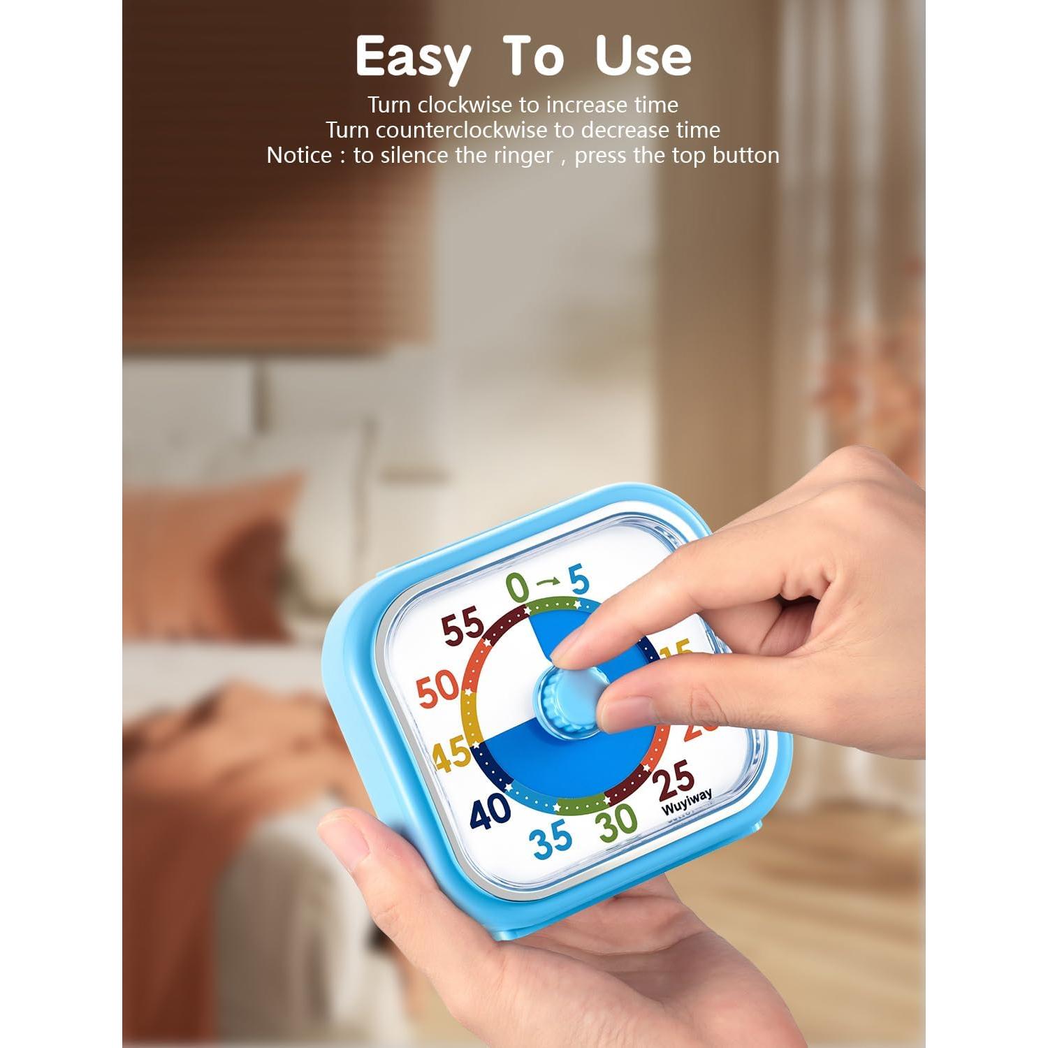 Temporizador Visual Wuyiway 4.2" Azul para Niños - Cuenta Regresiva 60 Min