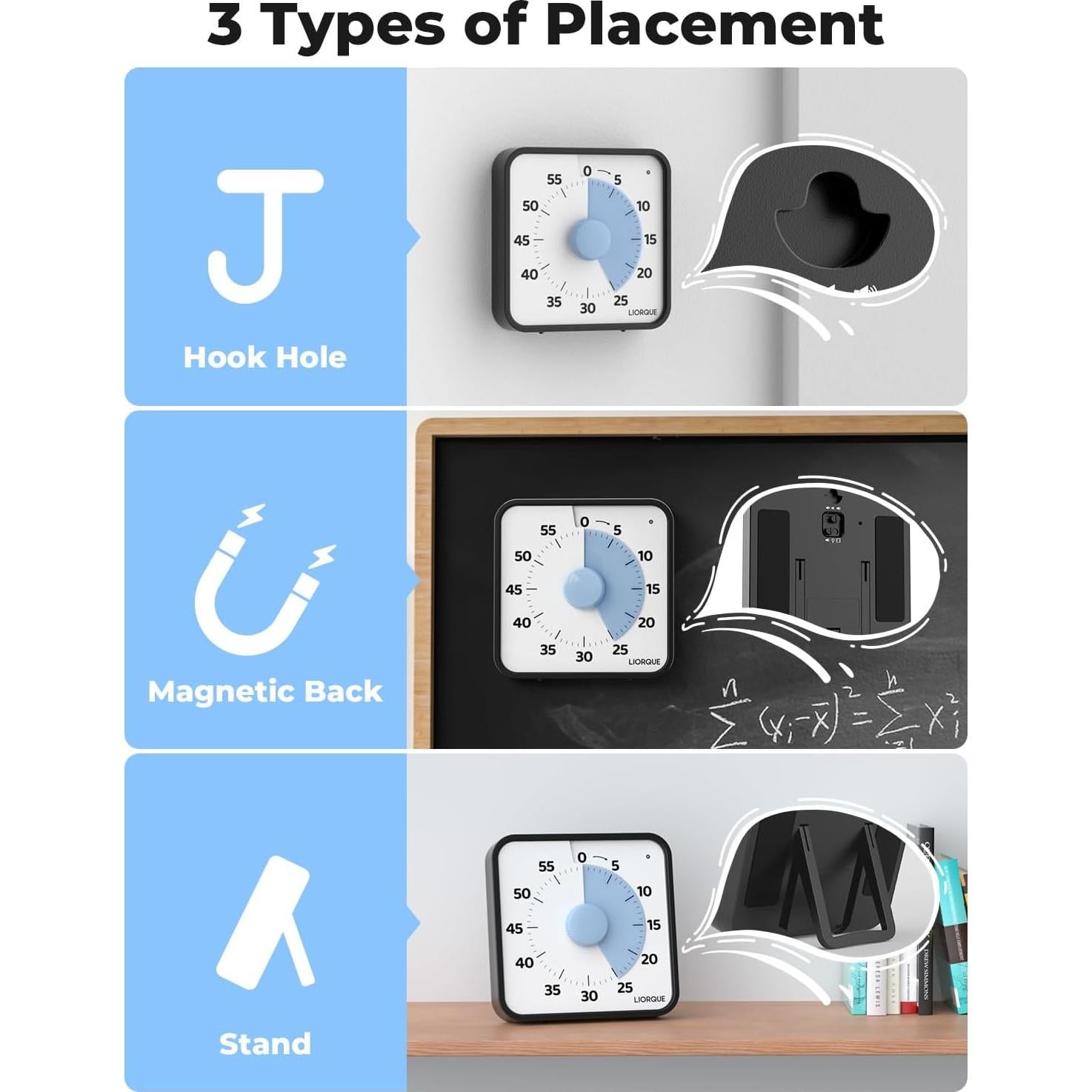 Temporizador Visual LIORQUE 60 Minutos 19.05 cm Azul