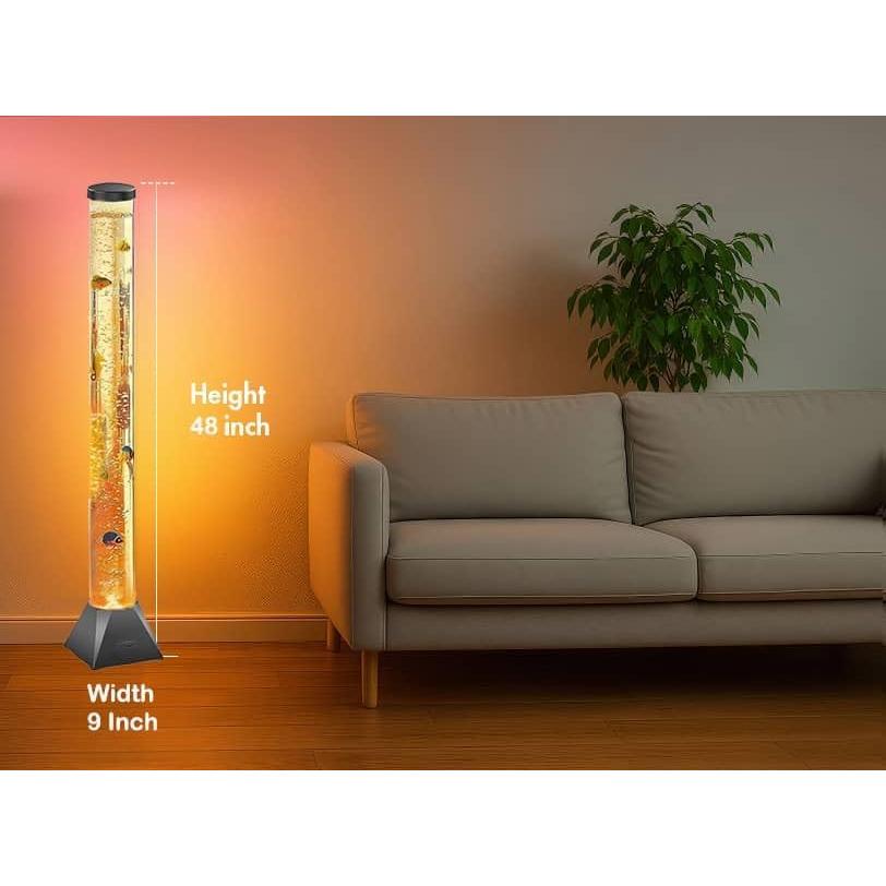 Lámpara de burbujas LED MUHI 120 cm con peces nadadores