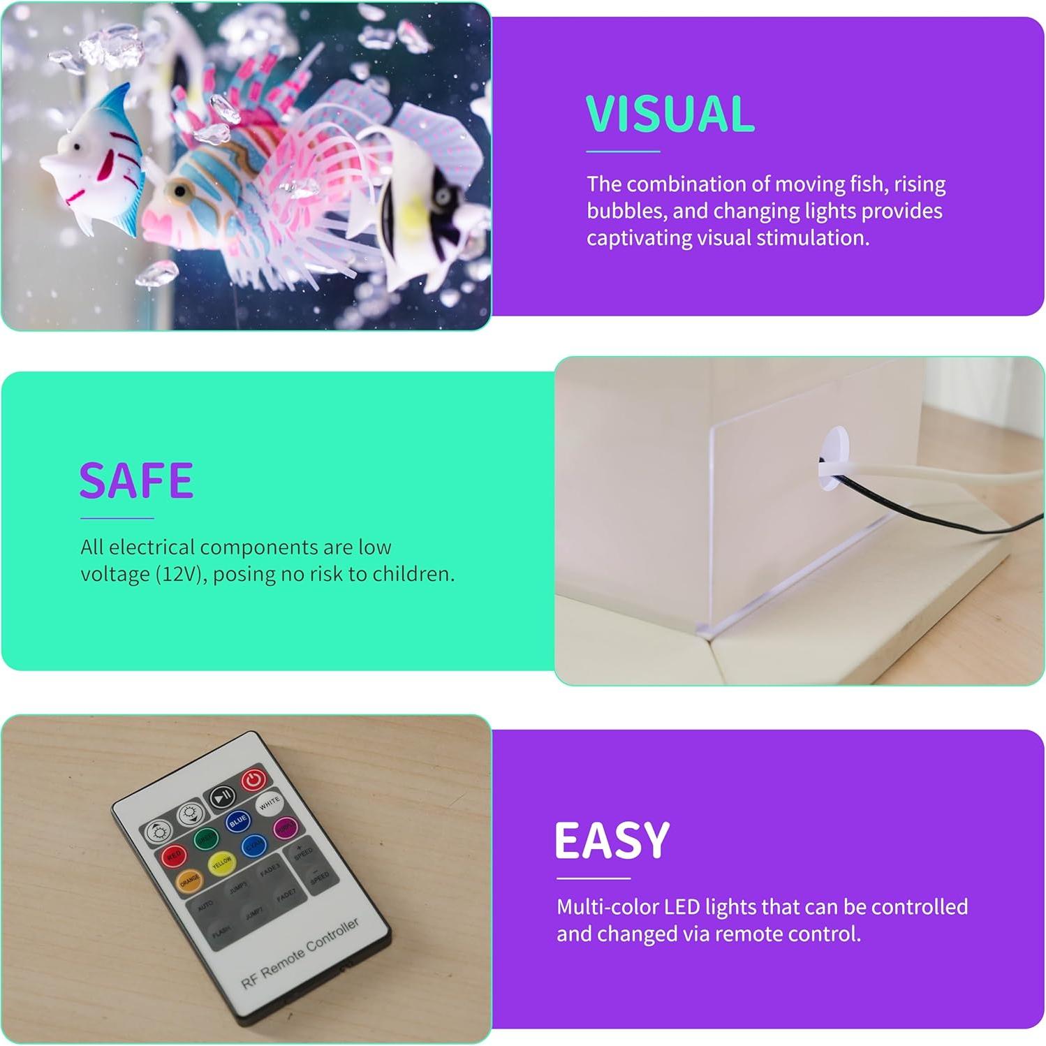 Lámpara de Burbuja Sensorial AquaCalm 80 cm - Relajación y Calma