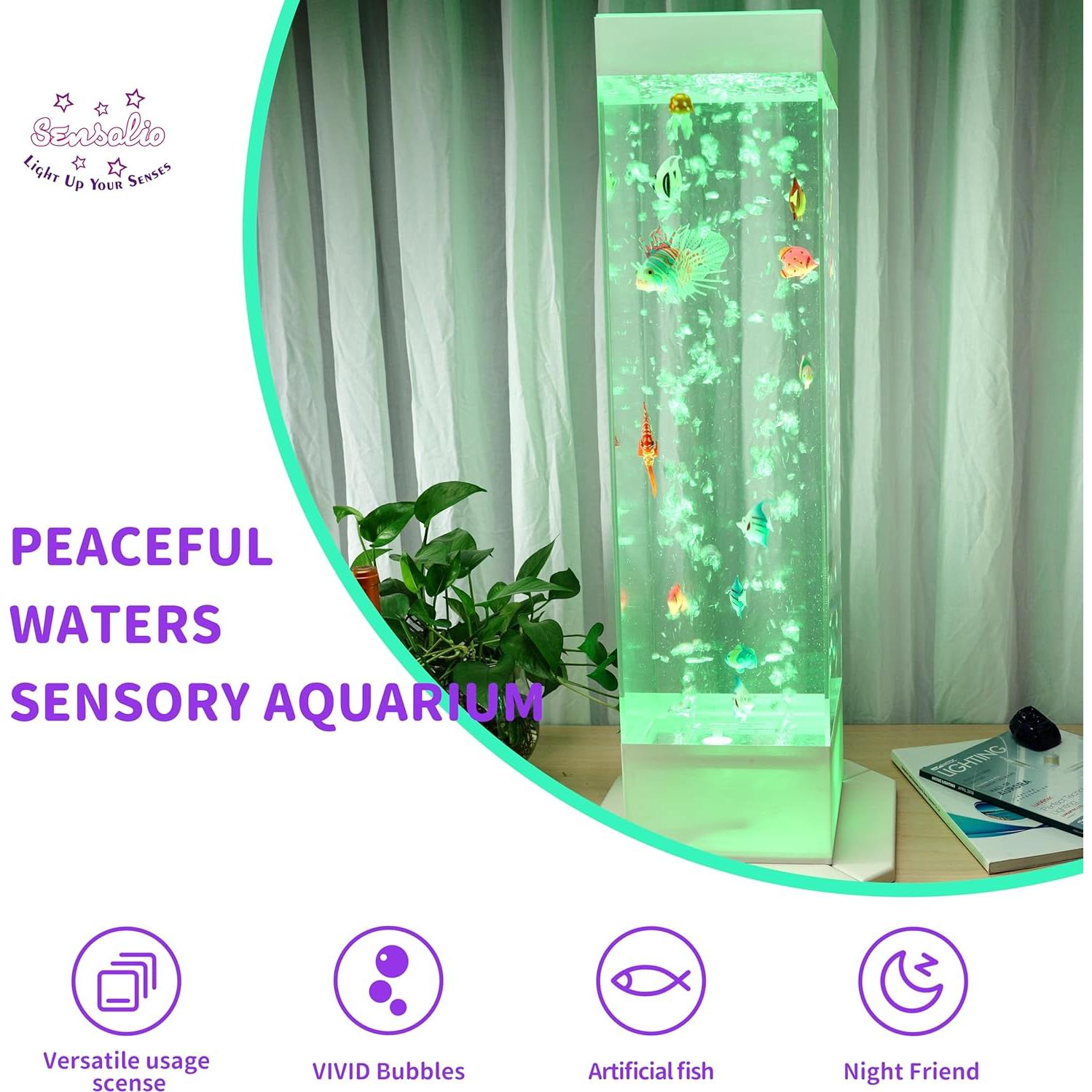 Lámpara de Burbuja Sensorial AquaCalm 80 cm - Relajación y Calma