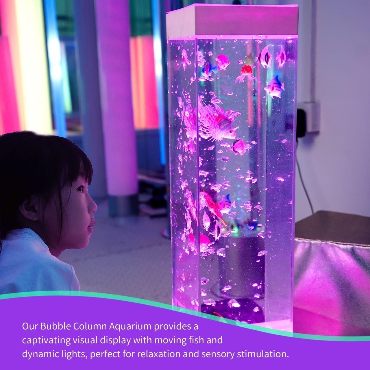 Lámpara de Burbuja Sensorial AquaCalm 80 cm - Relajación y Calma