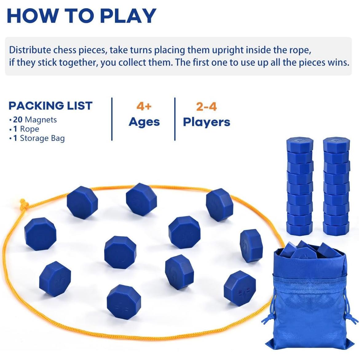 Juego de Ajedrez Magnético DONGGUAN - 20 Imanes y Cuerda