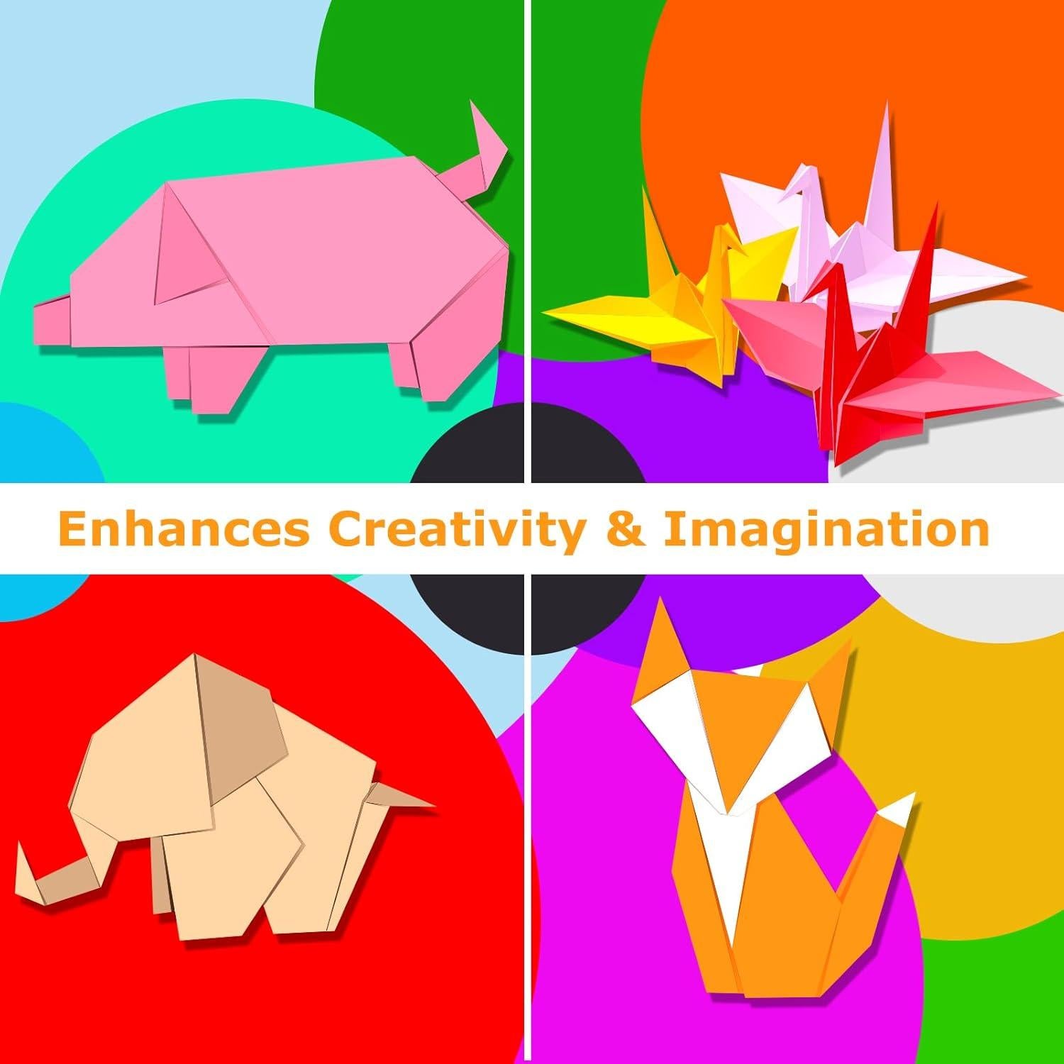 Kit de 200 Hojas de Papel Origami Firstop 15x15cm 20 Colores