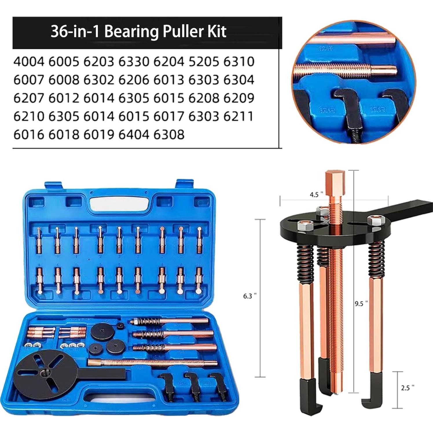 Yourelexit Kit 36-en-1 Extractores de Rodamientos 3 Garras