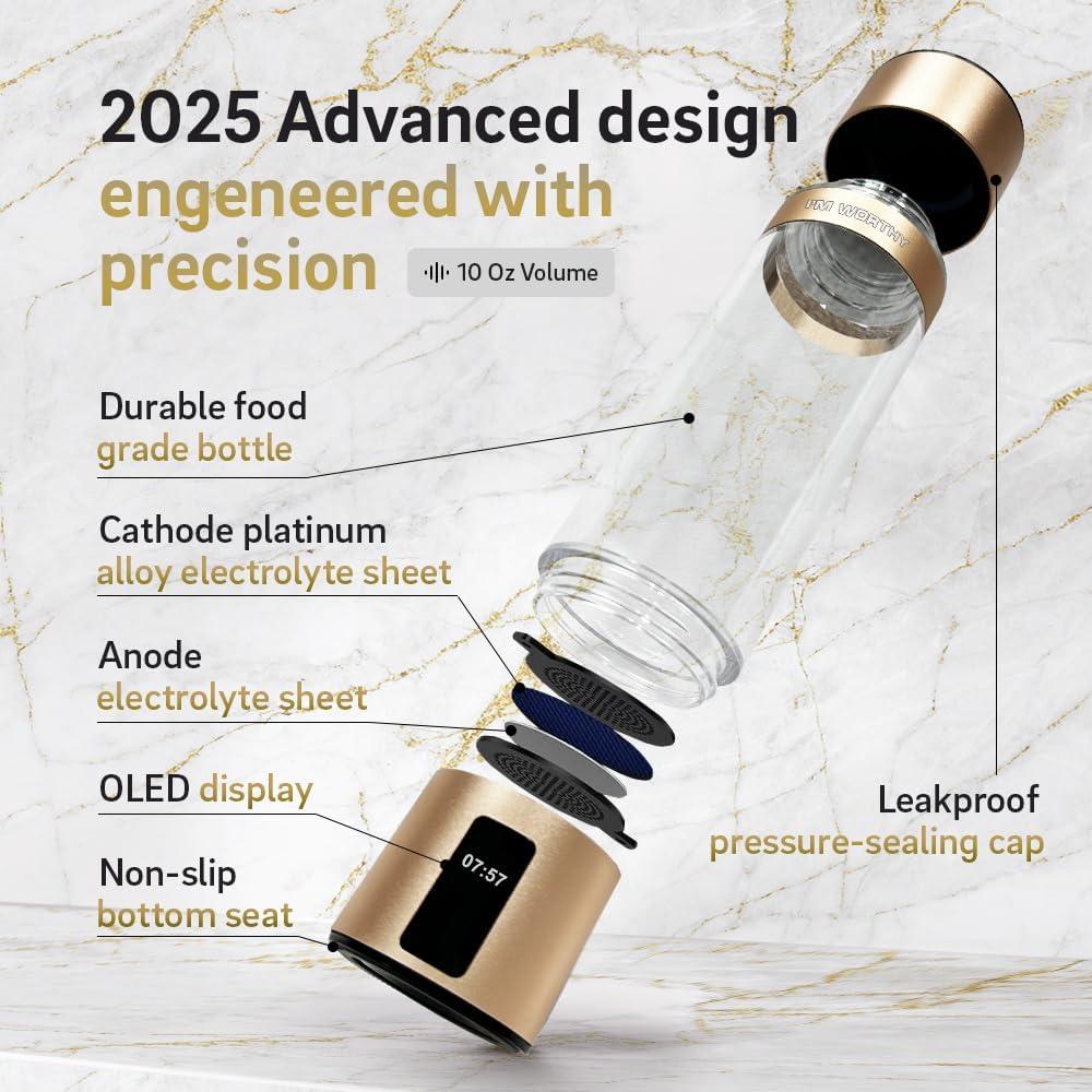 Botella de Agua de Hidrógeno SHIAKIDI 286 ml Portátil Recargable