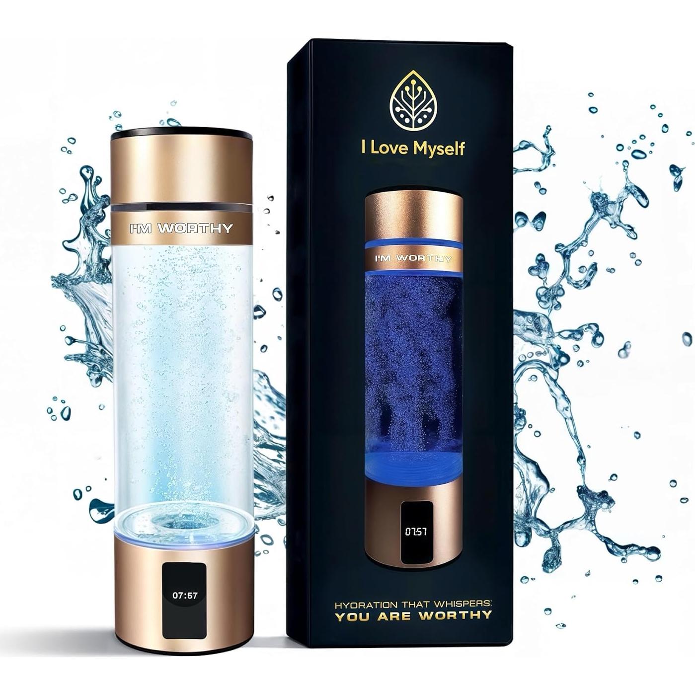 Botella de Agua de Hidrógeno SHIAKIDI 286 ml Portátil Recargable