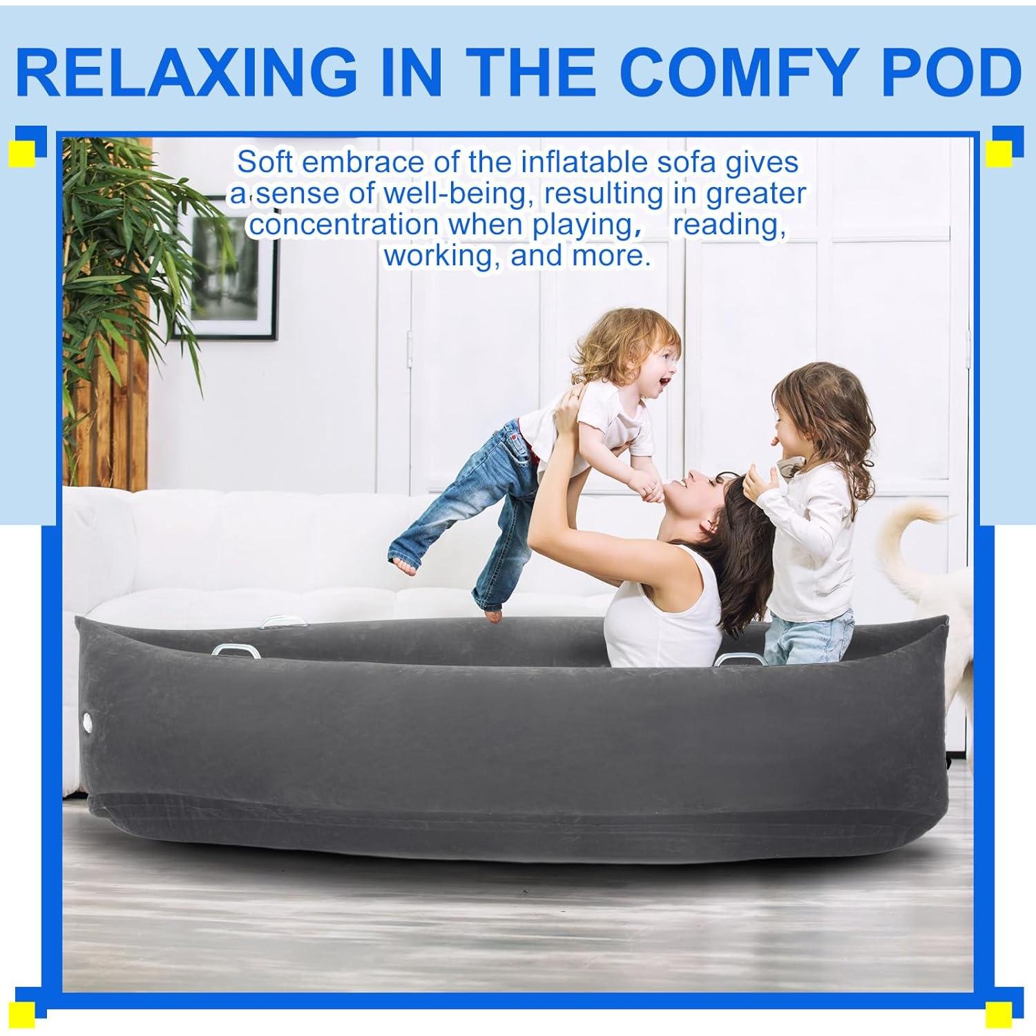 Silla Sensorial Inflable Namalu 203 cm Gris para Niños