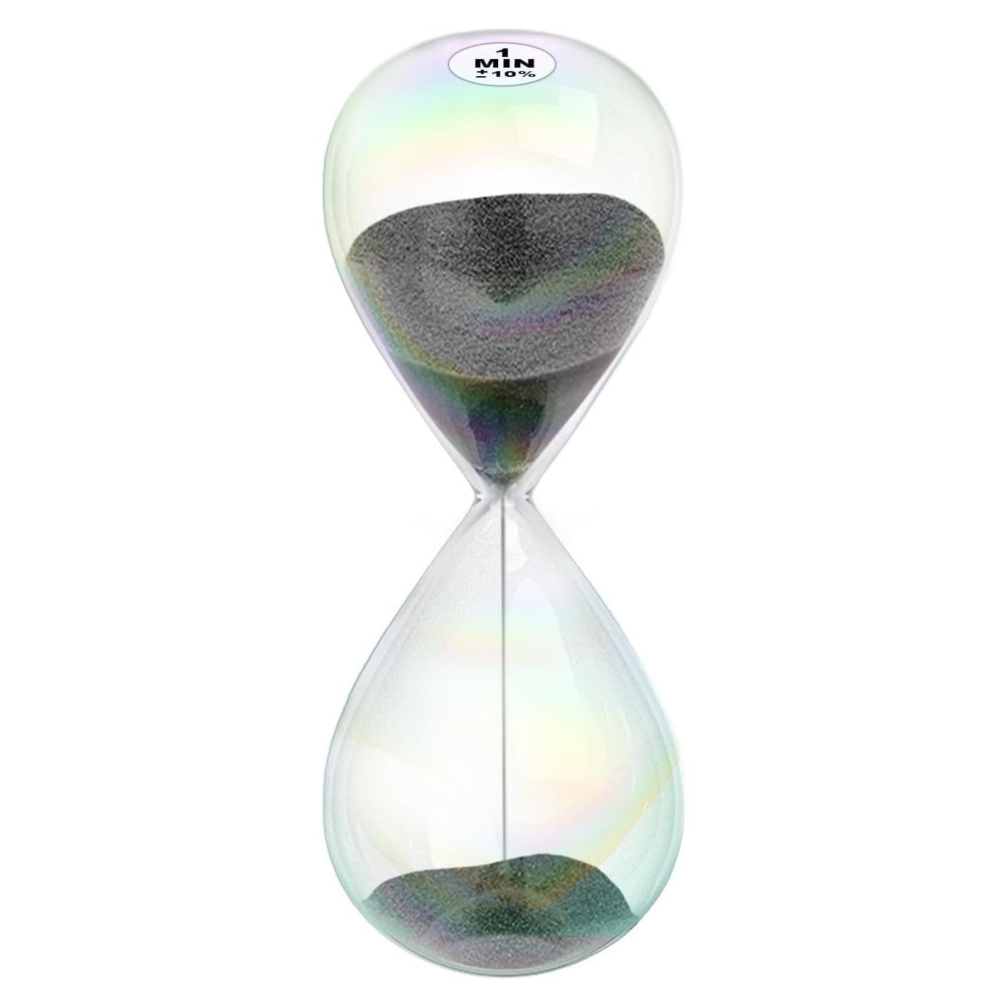 Reloj de Arena 1 Minuto Biloba Puff Negro - Vidrio Duradero