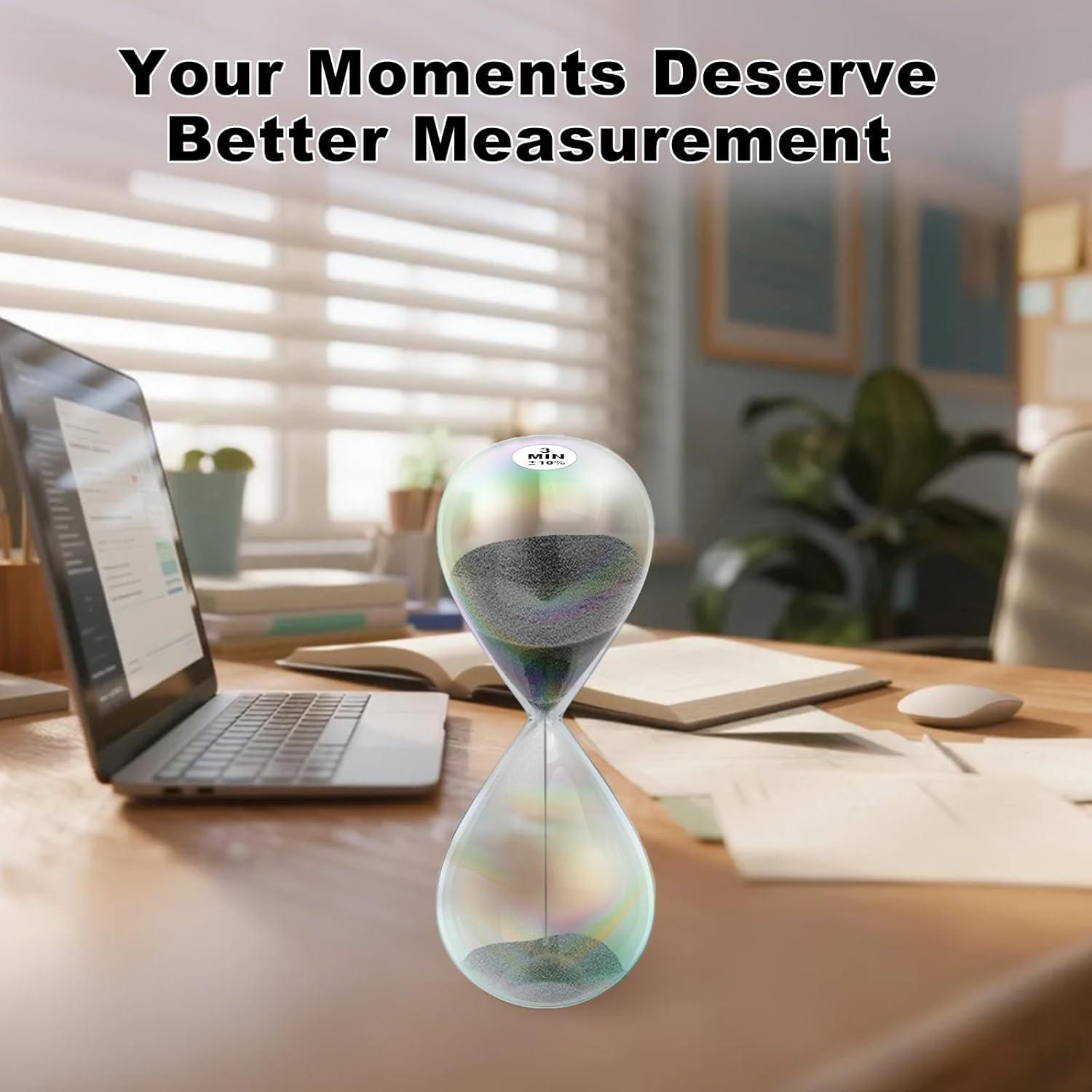 Reloj de Arena 1 Minuto Biloba Puff Negro - Vidrio Duradero