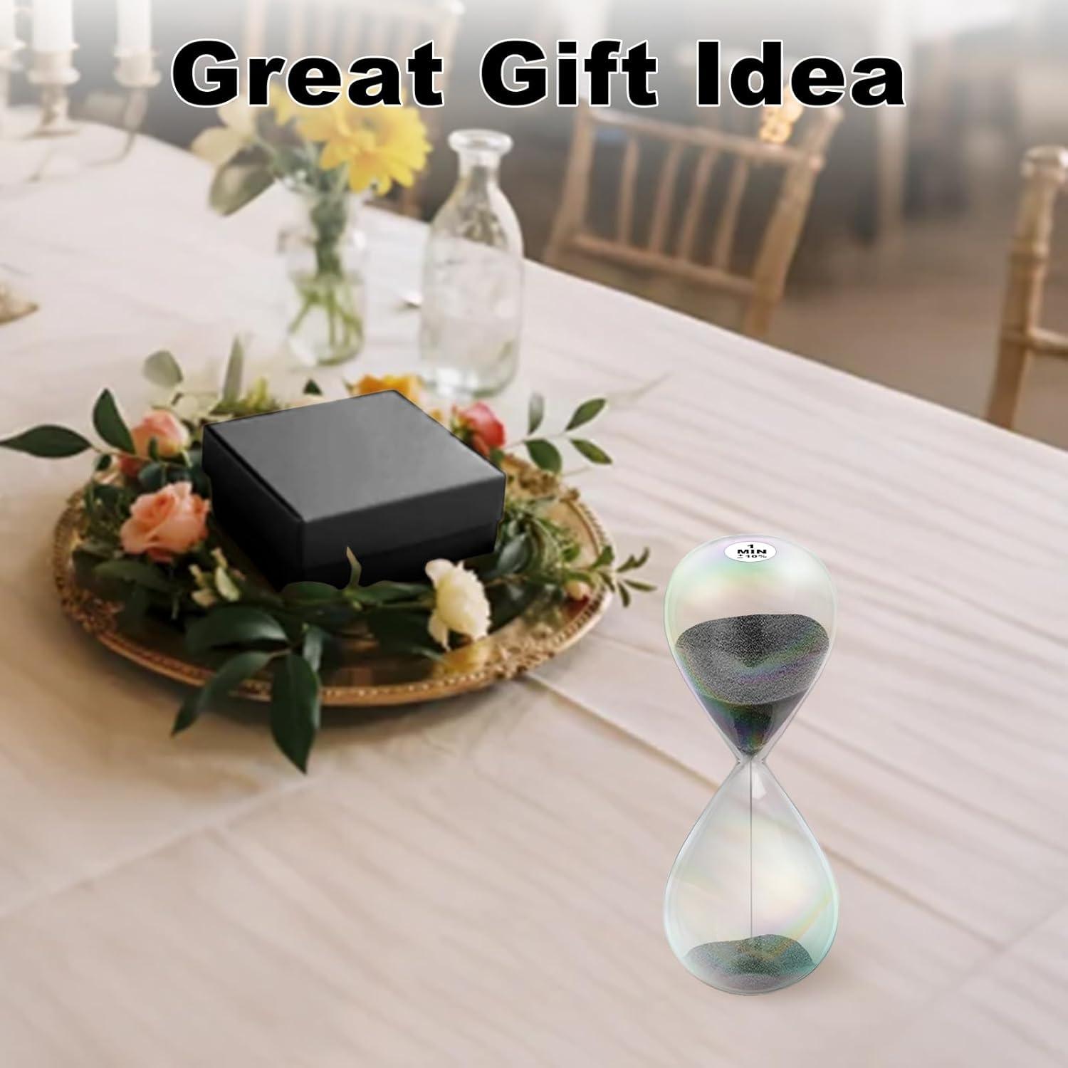 Reloj de Arena 1 Minuto Biloba Puff Negro - Vidrio Duradero