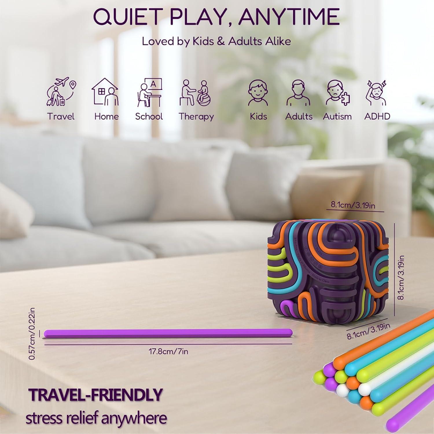 Cubo de Juguete Antiestrés YAVOUN 3D Silicona 8.1x8.1cm Púrpura