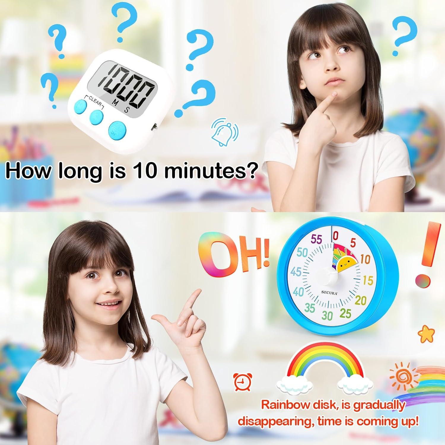 Temporizador Visual Secura 60 Minutos Arcoíris Azul y Sol