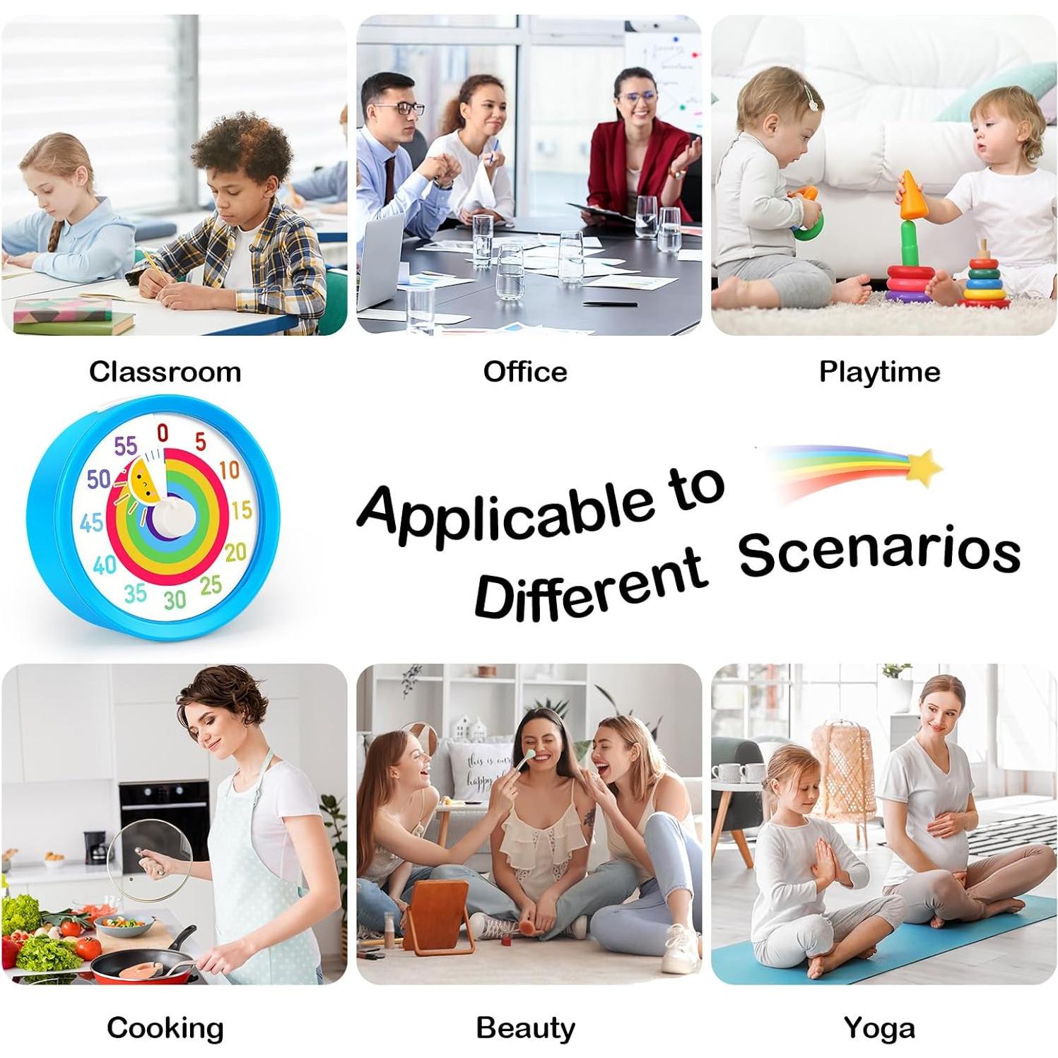 Temporizador Visual Secura 60 Minutos Arcoíris Azul y Sol