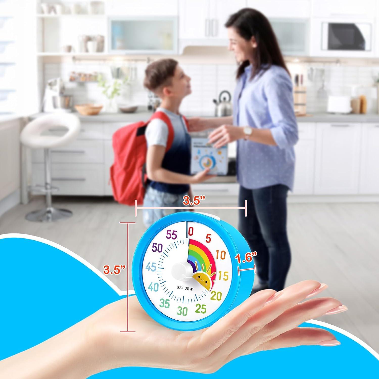 Temporizador Visual Secura 60 Minutos Arcoíris Azul y Sol