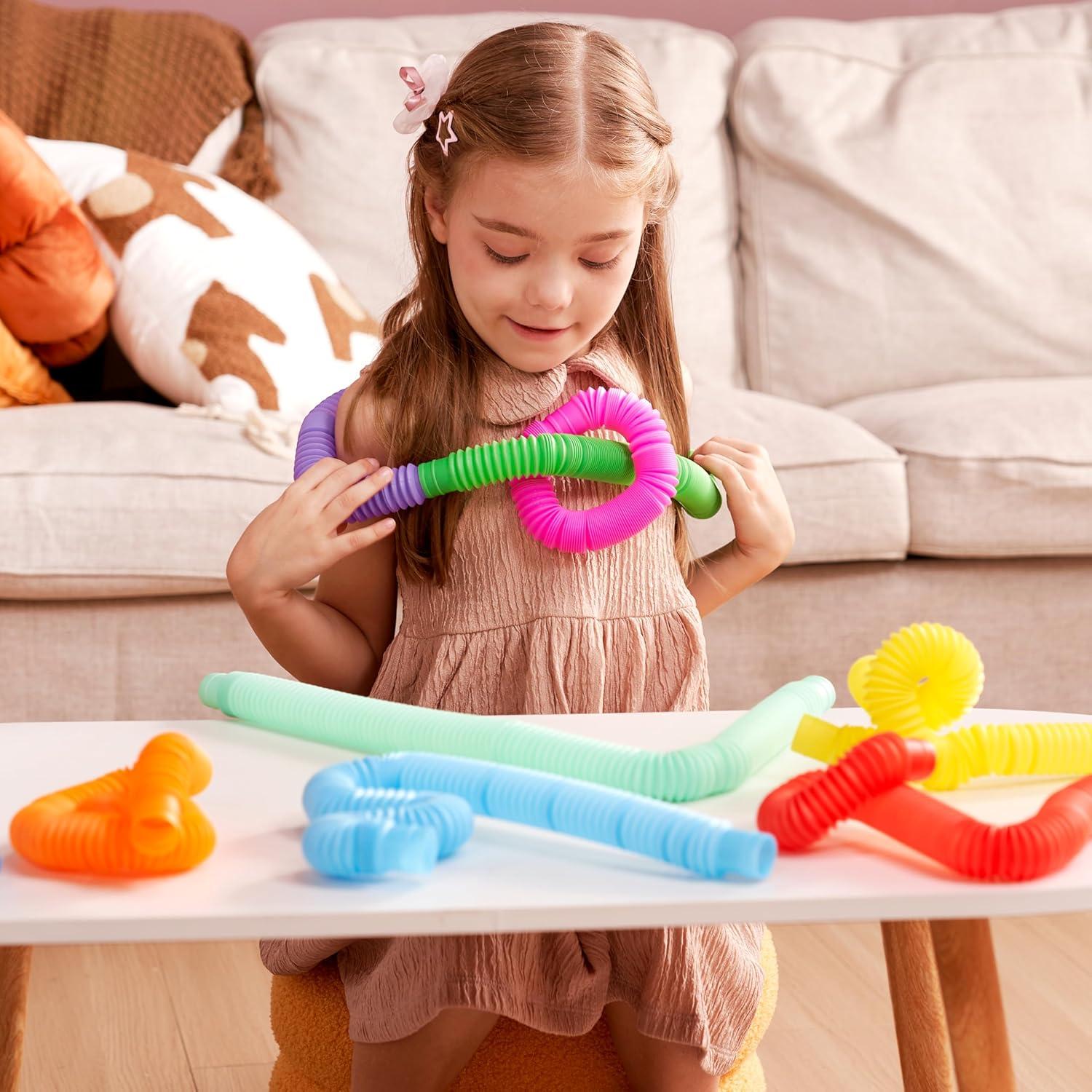 Juguetes Sensoriales Tubos Pop JOYIN 36 Piezas Grande 9 Colores