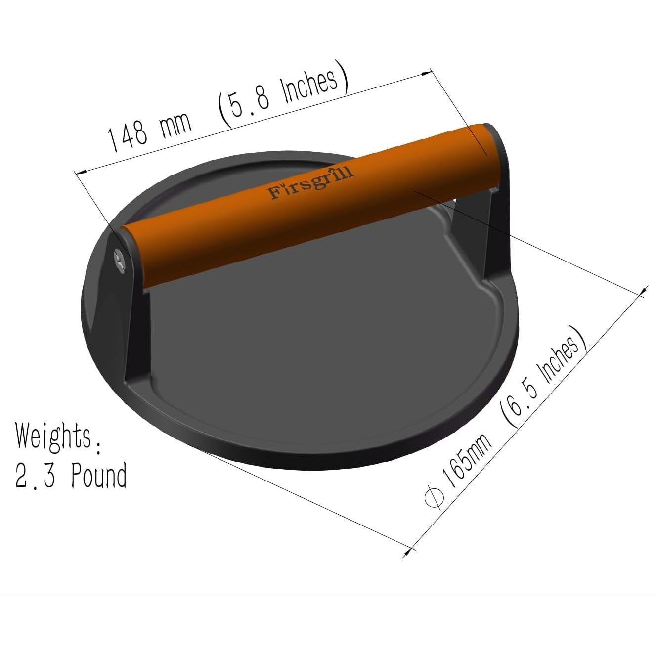 Prensa de Hamburguesa Hierro Fundido Hailing 16.5 cm Redonda