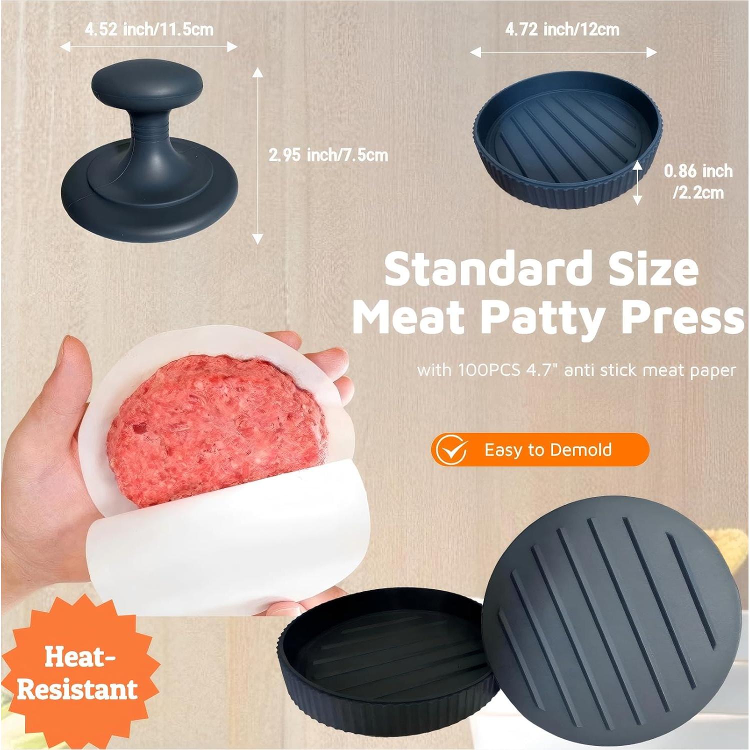 Prensa de Hamburguesas de Silicona HOMOMSAE 11.4 cm Antiadherente