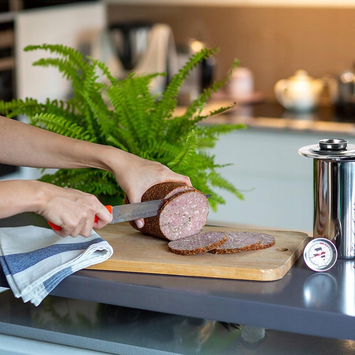 Prensa de Carne KAYCROWN con Termómetro - 1.5L Acero Inoxidable