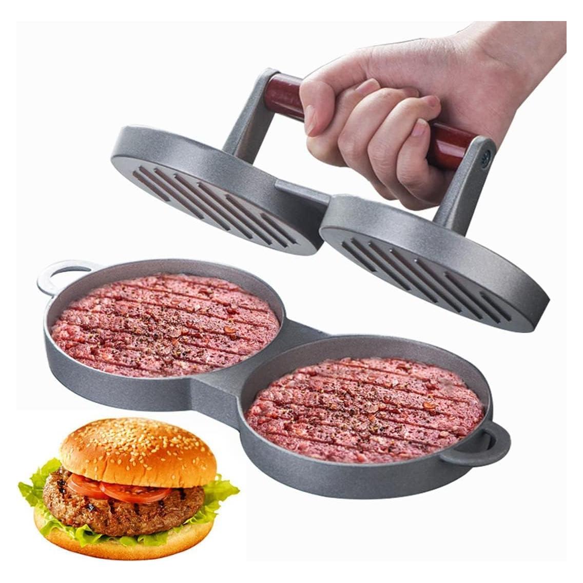 Prensa de Hamburguesas Doble KIGI Antiadherente 2 en 1 0.6 kg